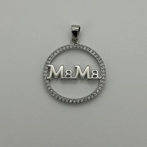 Dije plata rodio, Redondo "Mama" bisel circonias blancas