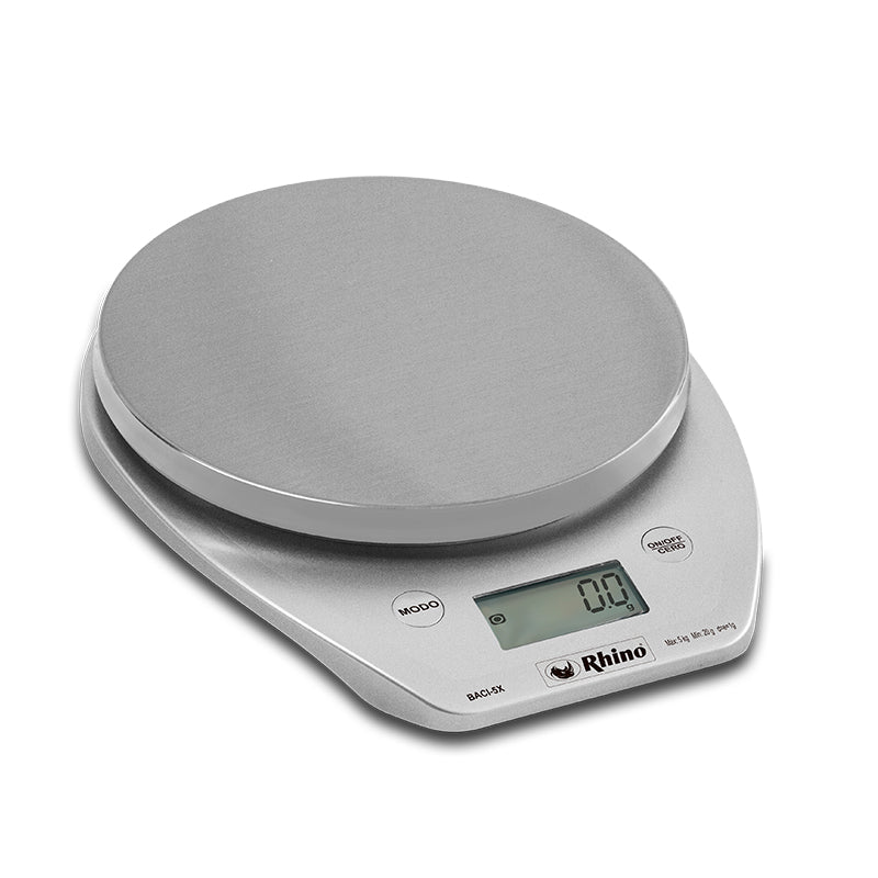 BÁSCULA CIRCULAR PLATO DE ACERO INOXIDABLE 5KG/1G