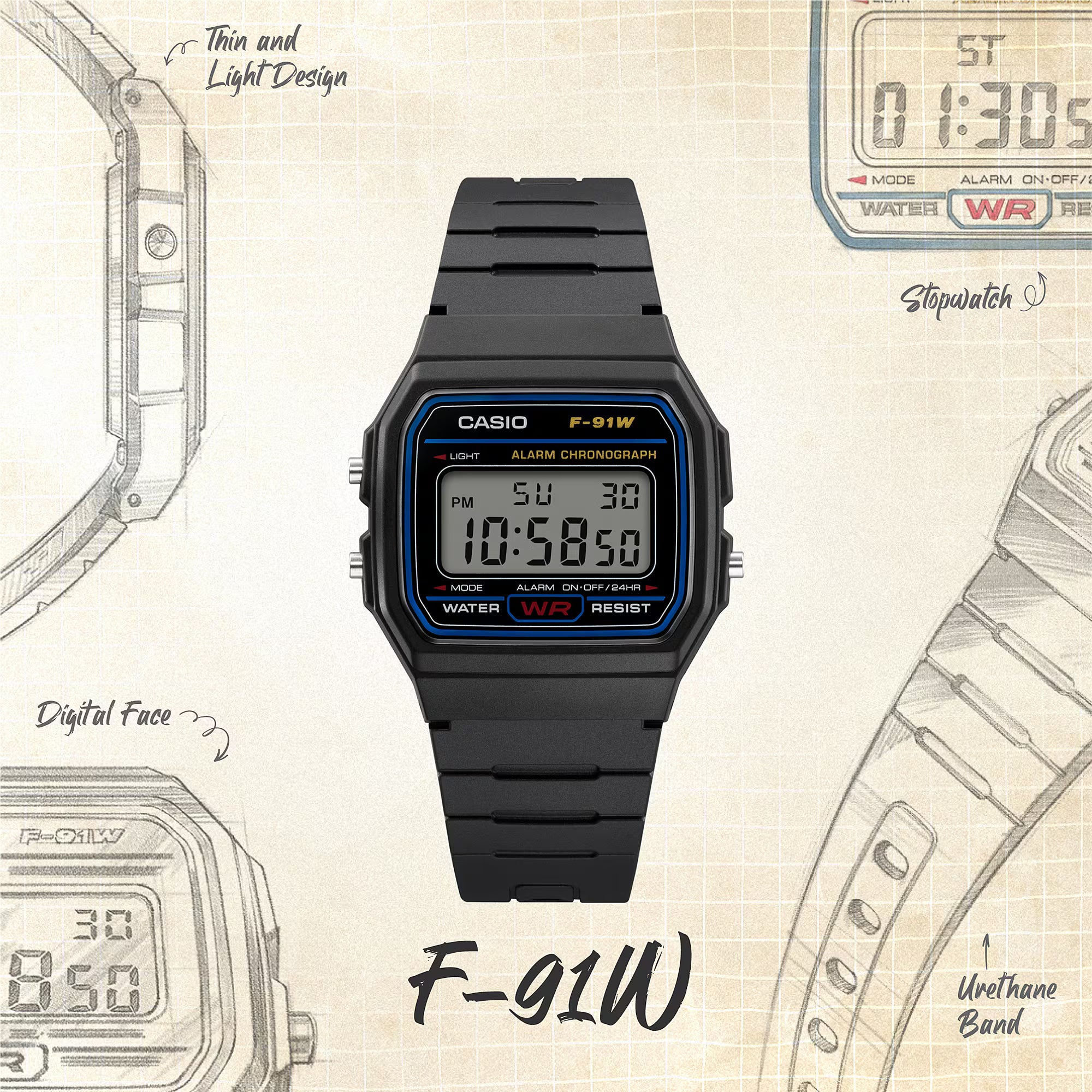 Reloj Casio F-91W-1X