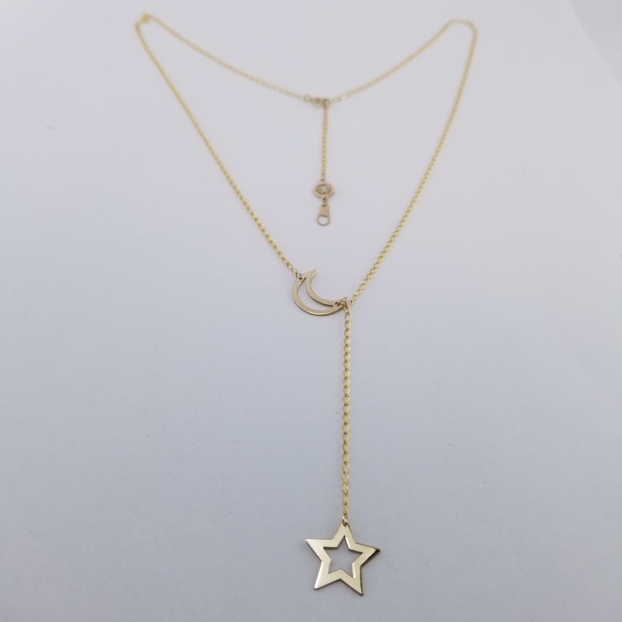 Gargantilla 10k Corbatin Estrella y Luna