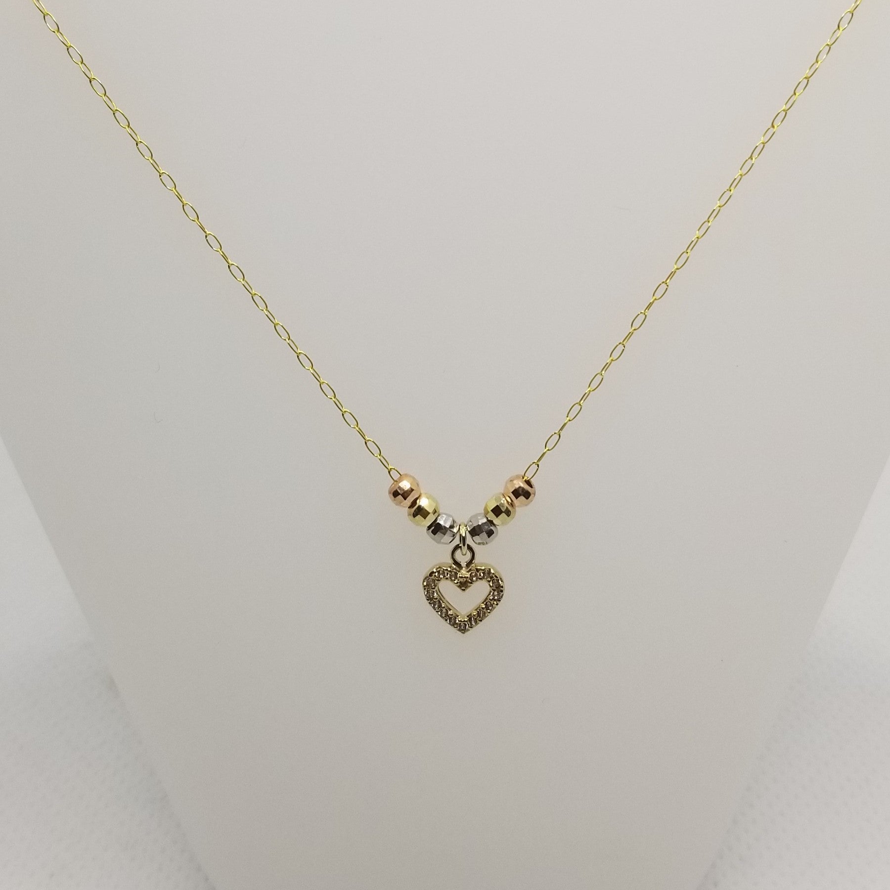 Gargantilla 10K Corazón Circonias