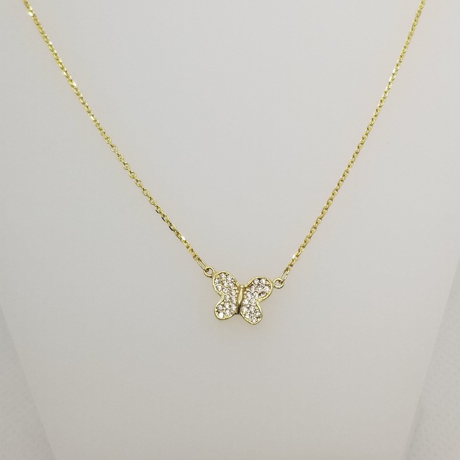 Gargantilla Oro 10K Mariposa Circonias