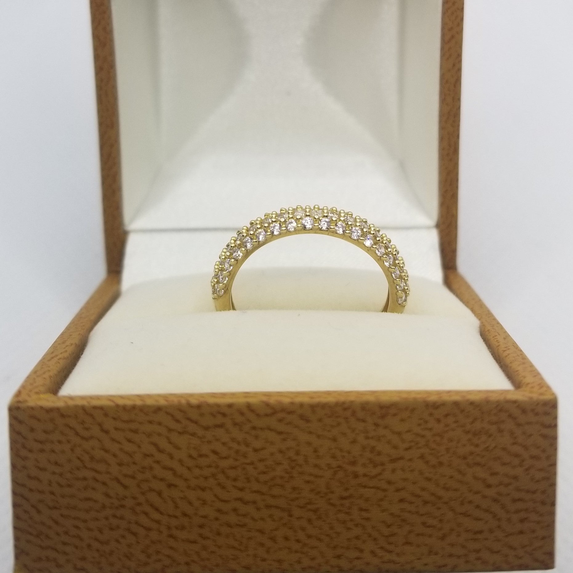 Anillo Churumbela 10k 3 filas circonias