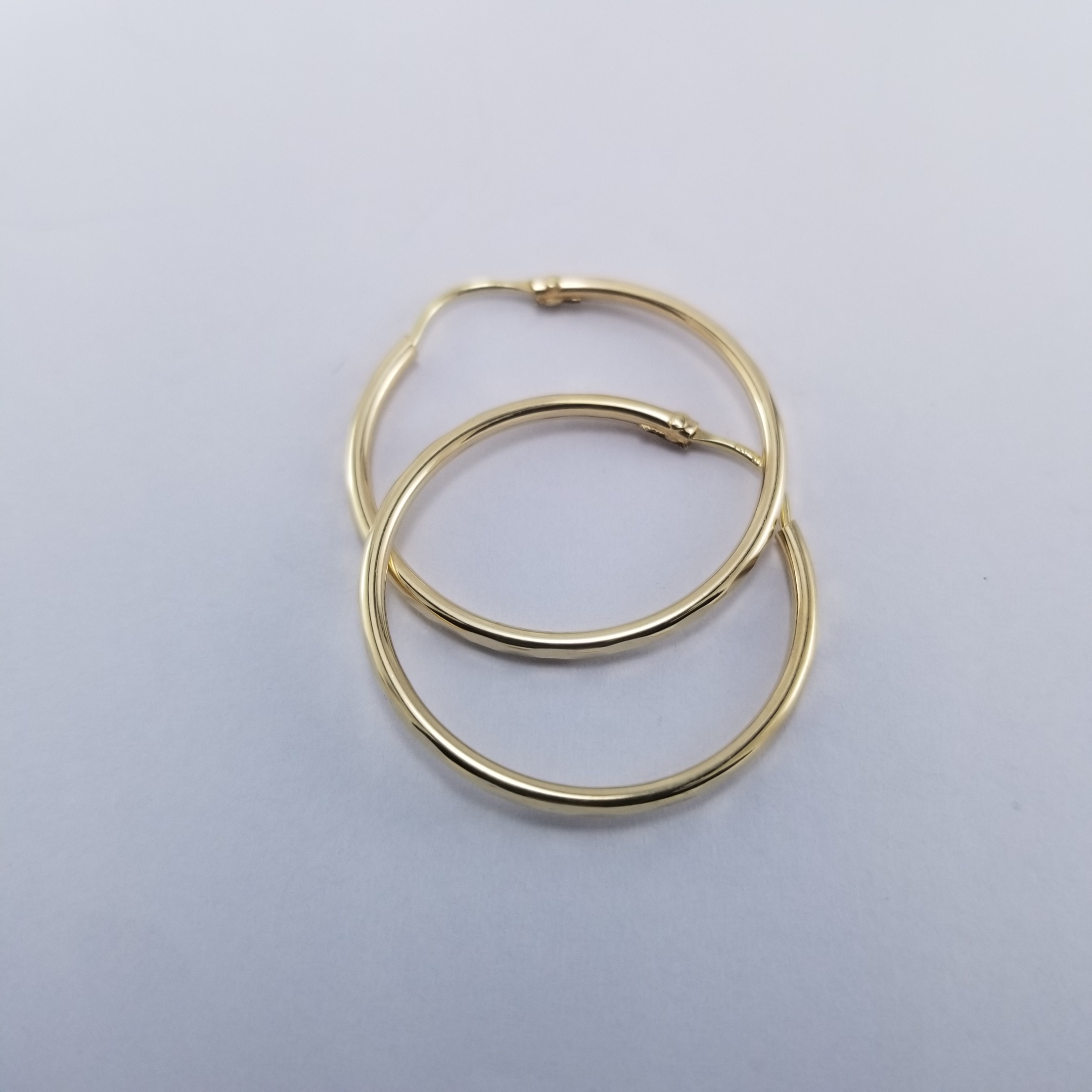 Arracadas Tubular 10k Facetada Redondas 35mm