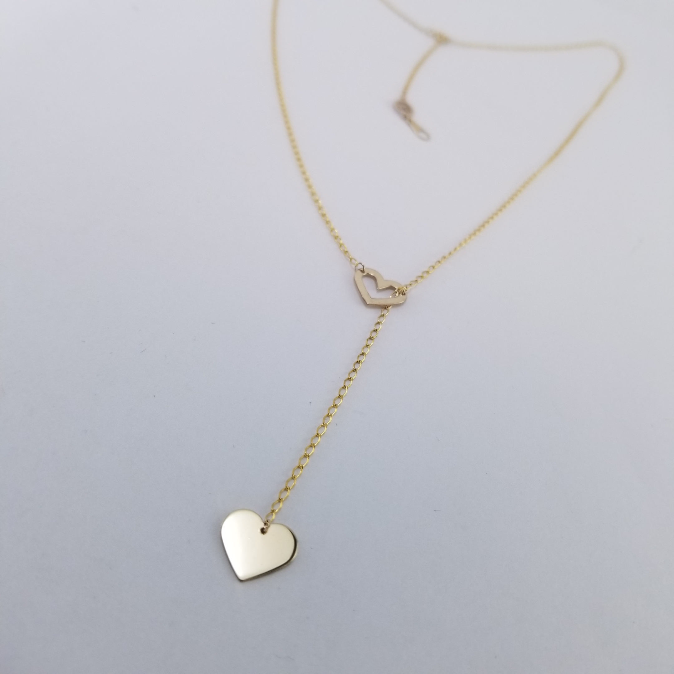 Gargantilla 10k Corazón corbatin plano