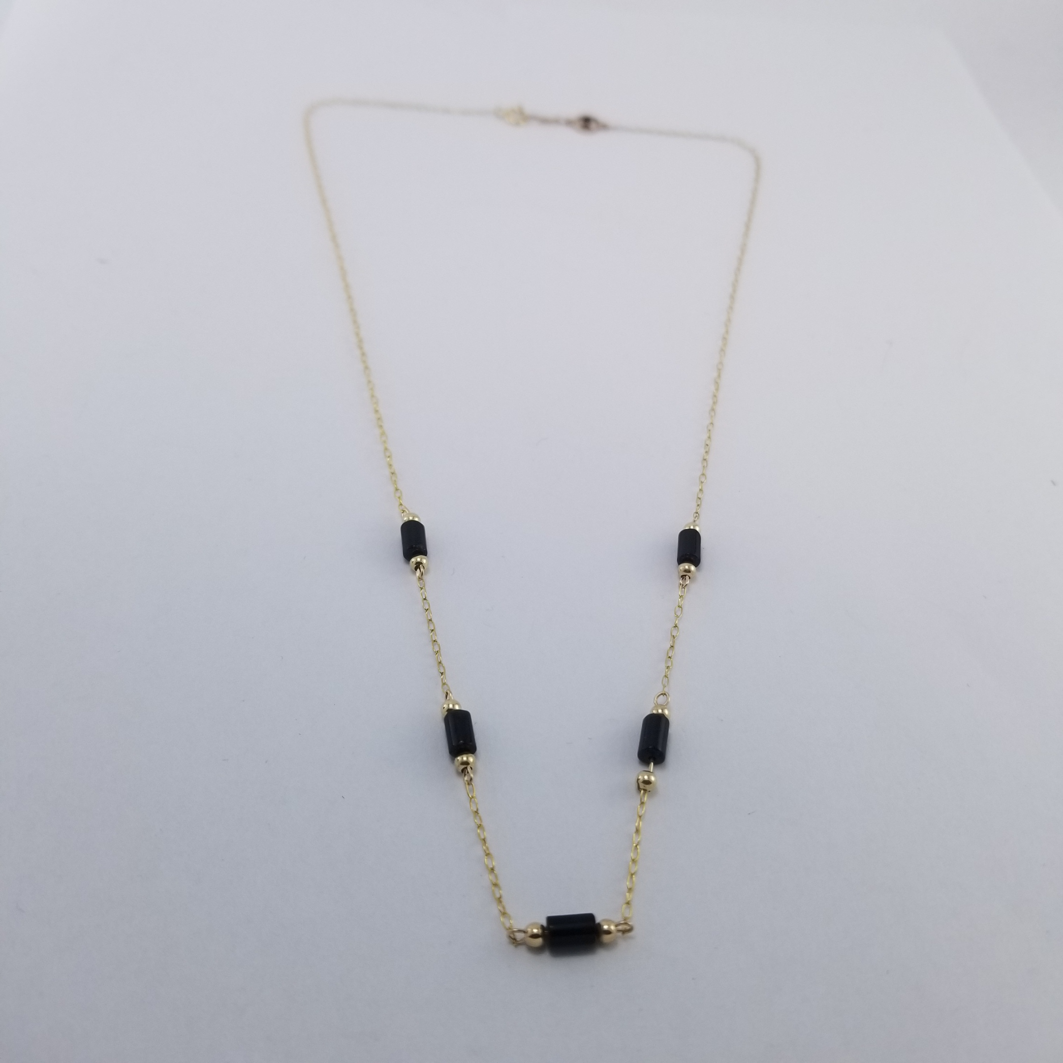 Gargantilla 10k Ónix Cilindro