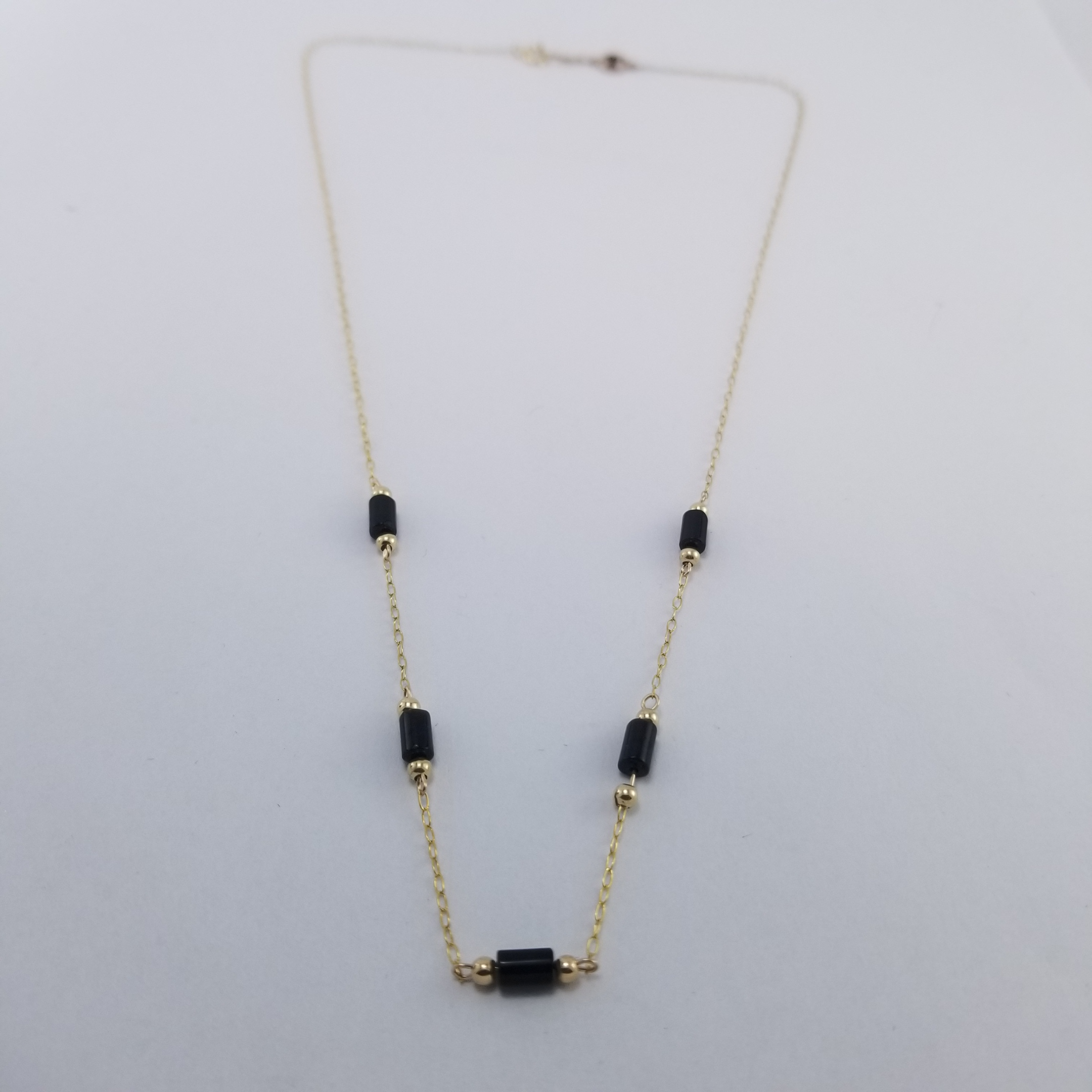 Gargantilla 10k Ónix Cilindro