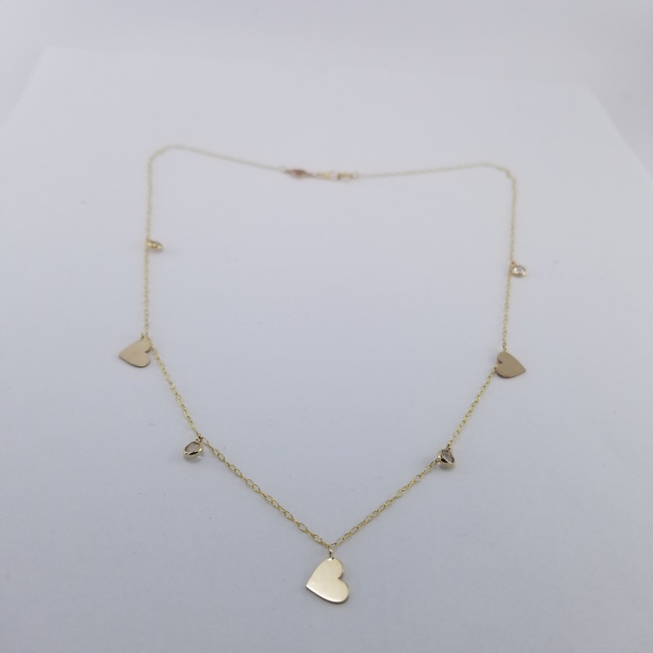 Gargantilla 10k Corazones y Circonias