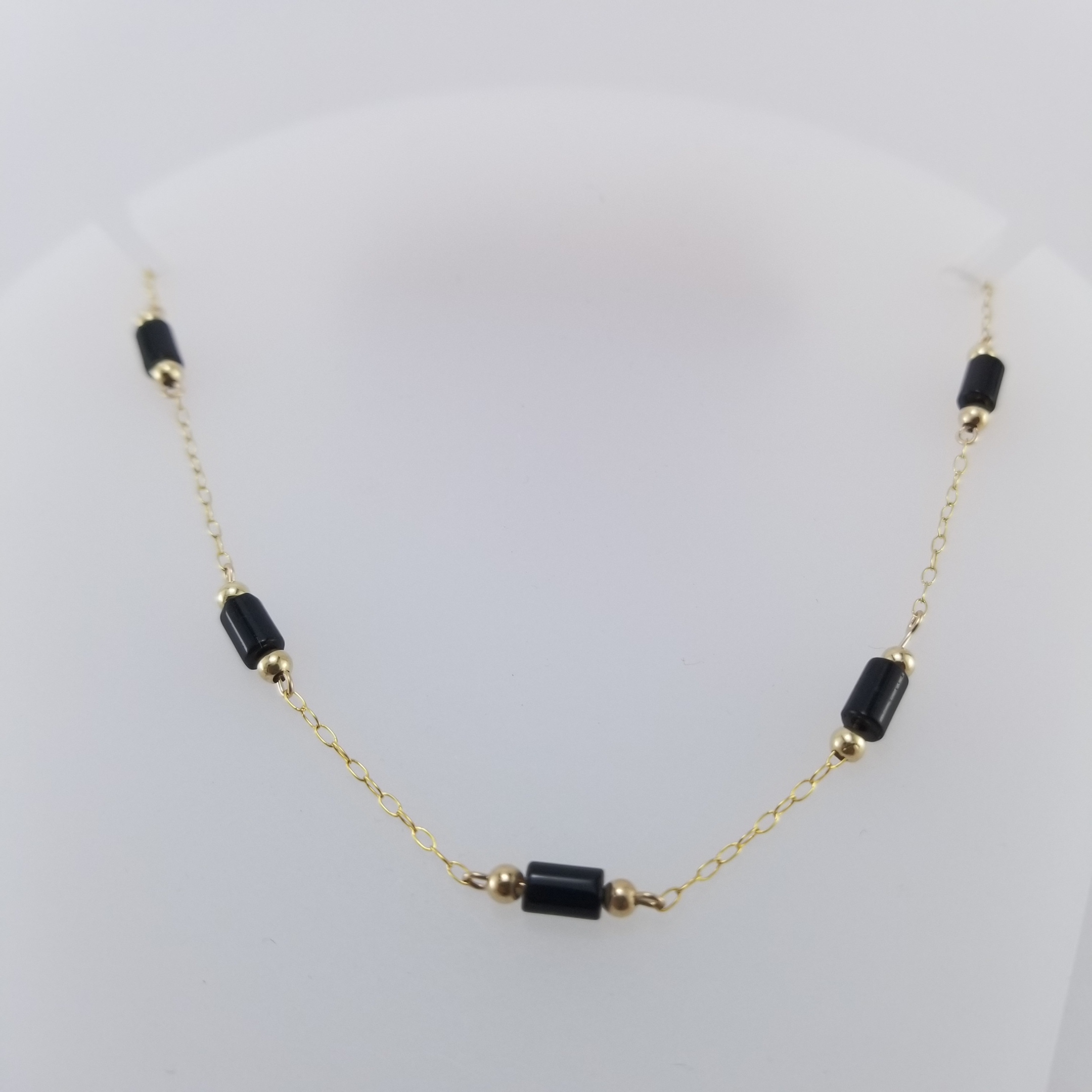 Gargantilla 10k Ónix Cilindro