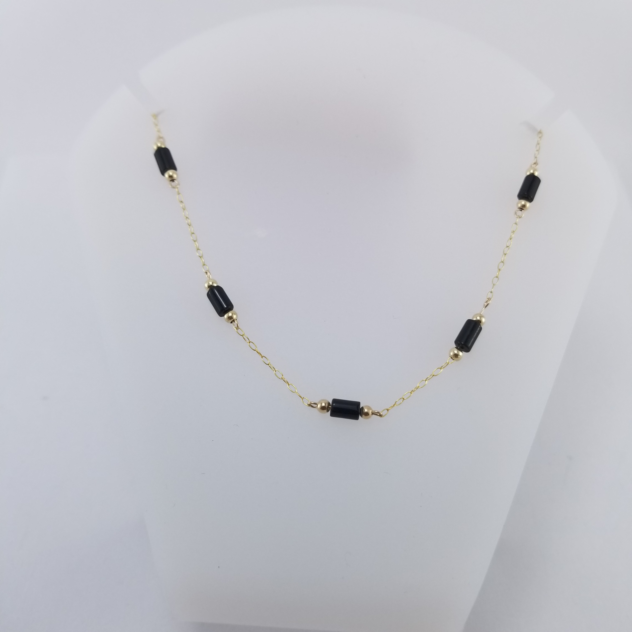 Gargantilla 10k Ónix Cilindro