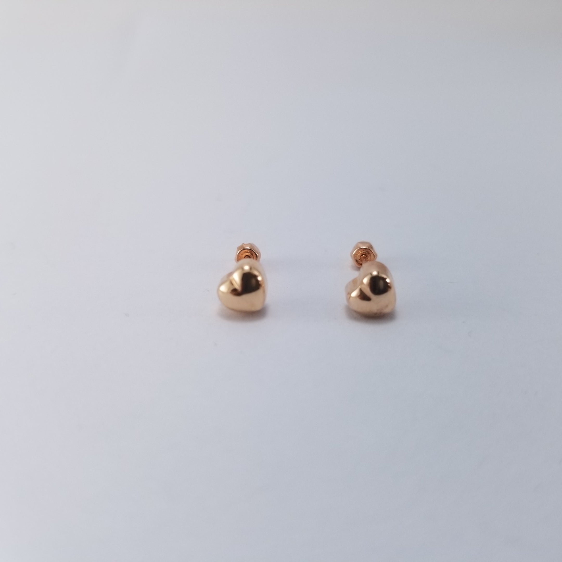 Broquel Corazon 10k Oro rosa 4mm