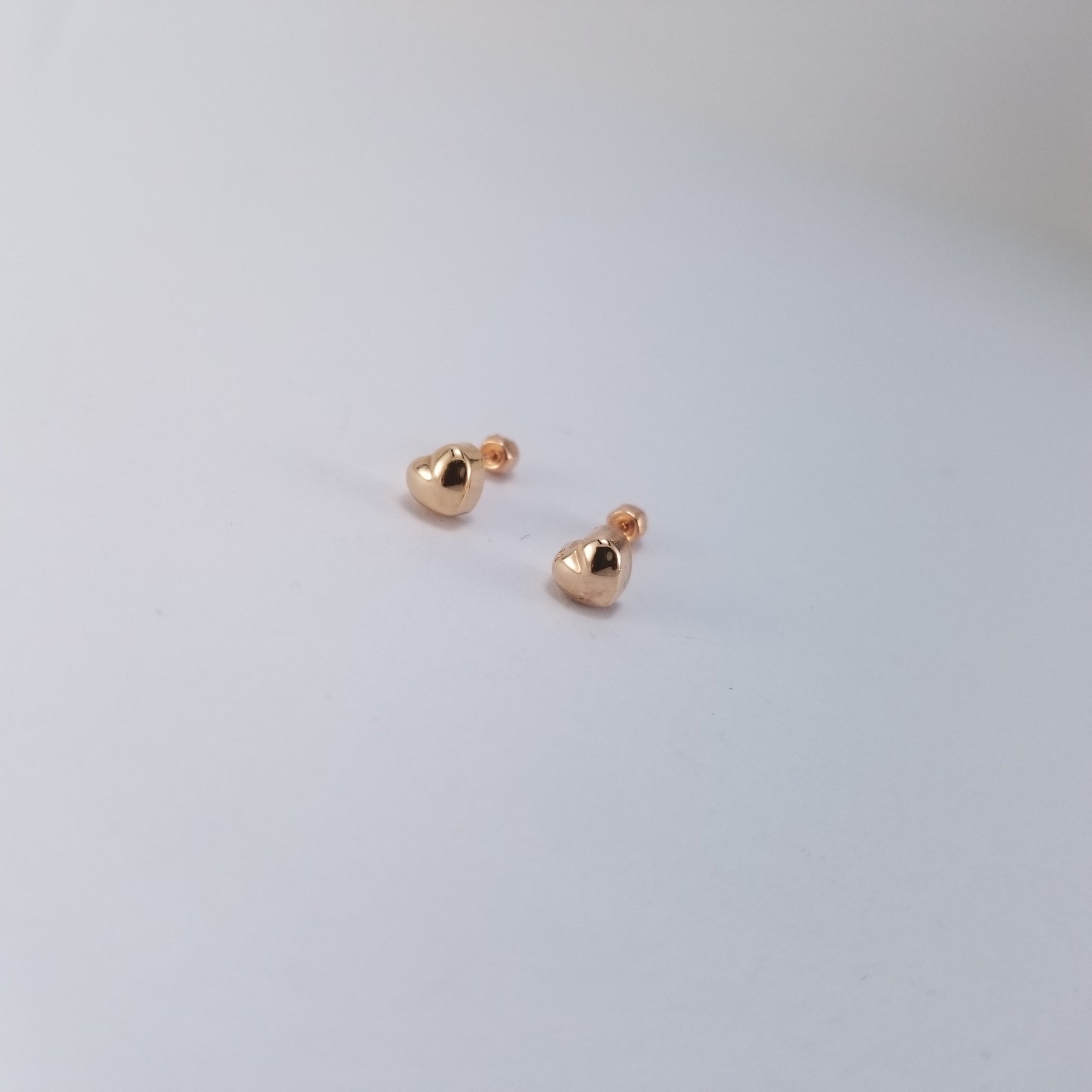 Broquel Corazon 10k Oro rosa 4mm