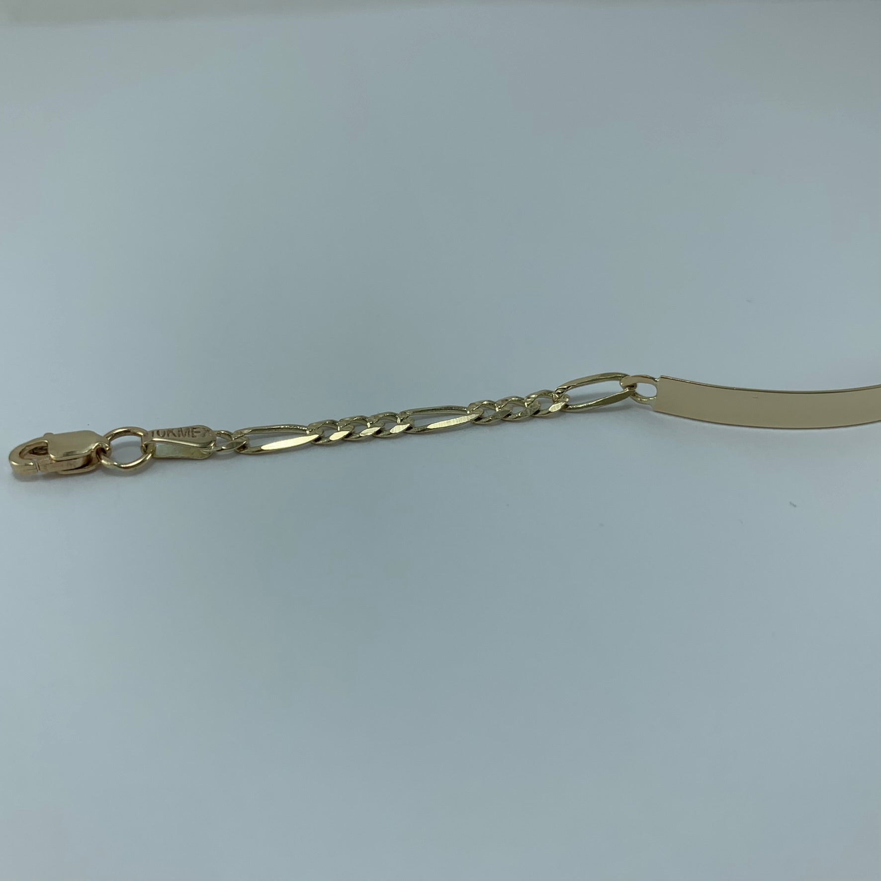 Pulsera con placa 10k eslabón Car 3-1 14cms