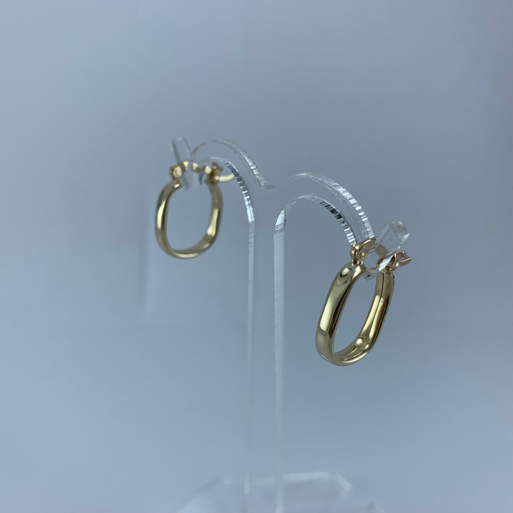 Arracada Rectangular Plana Lustre 17x12 mm