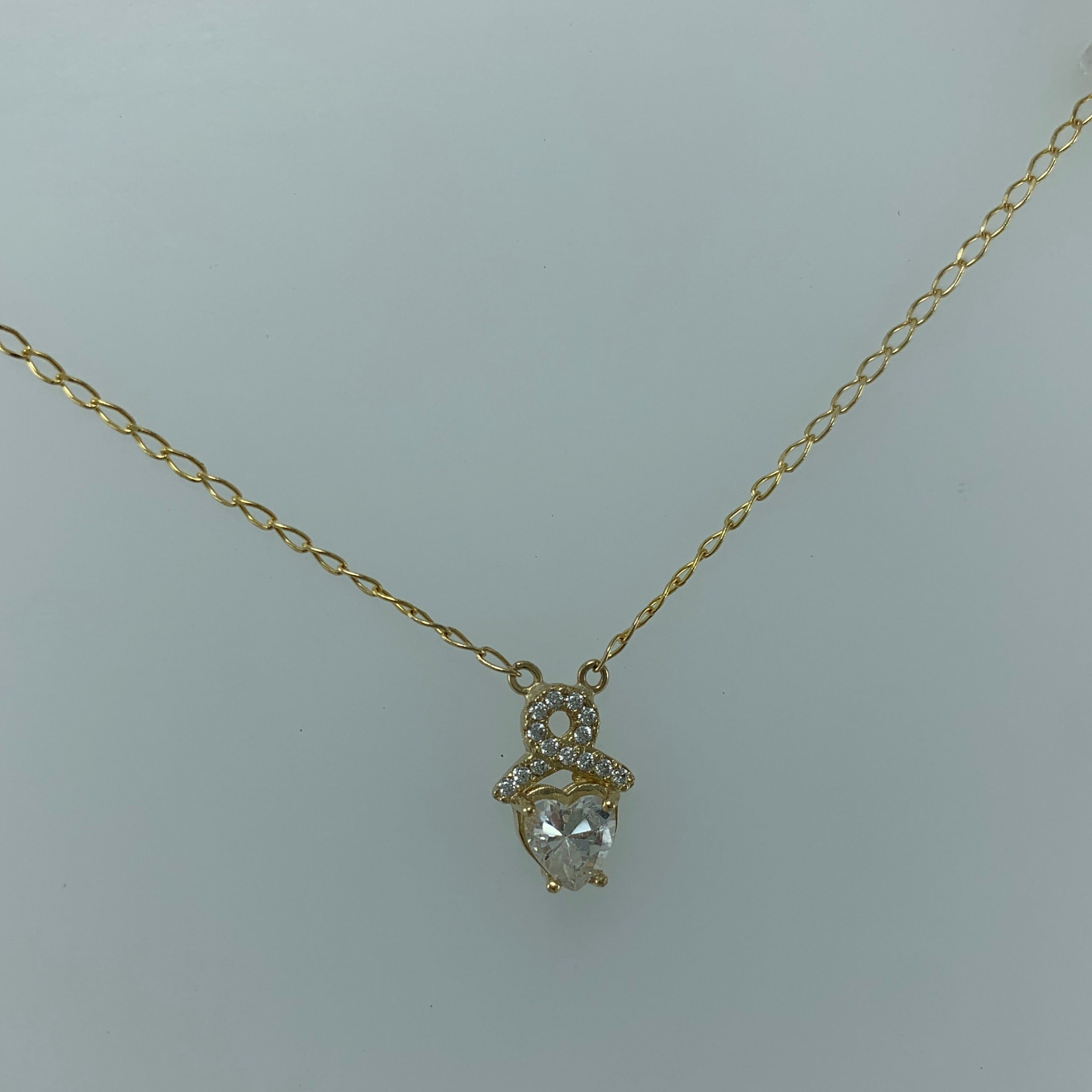 Gargantilla 10k Circonias corazon