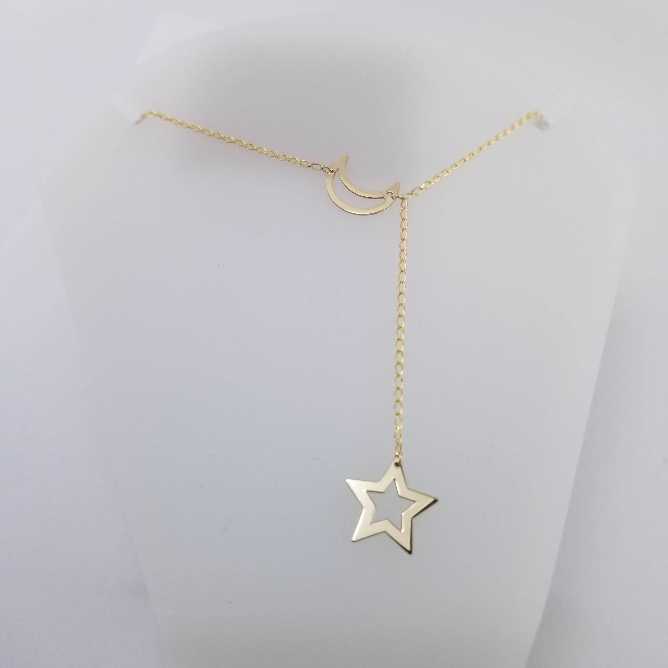 Gargantilla 10k Corbatin Estrella y Luna