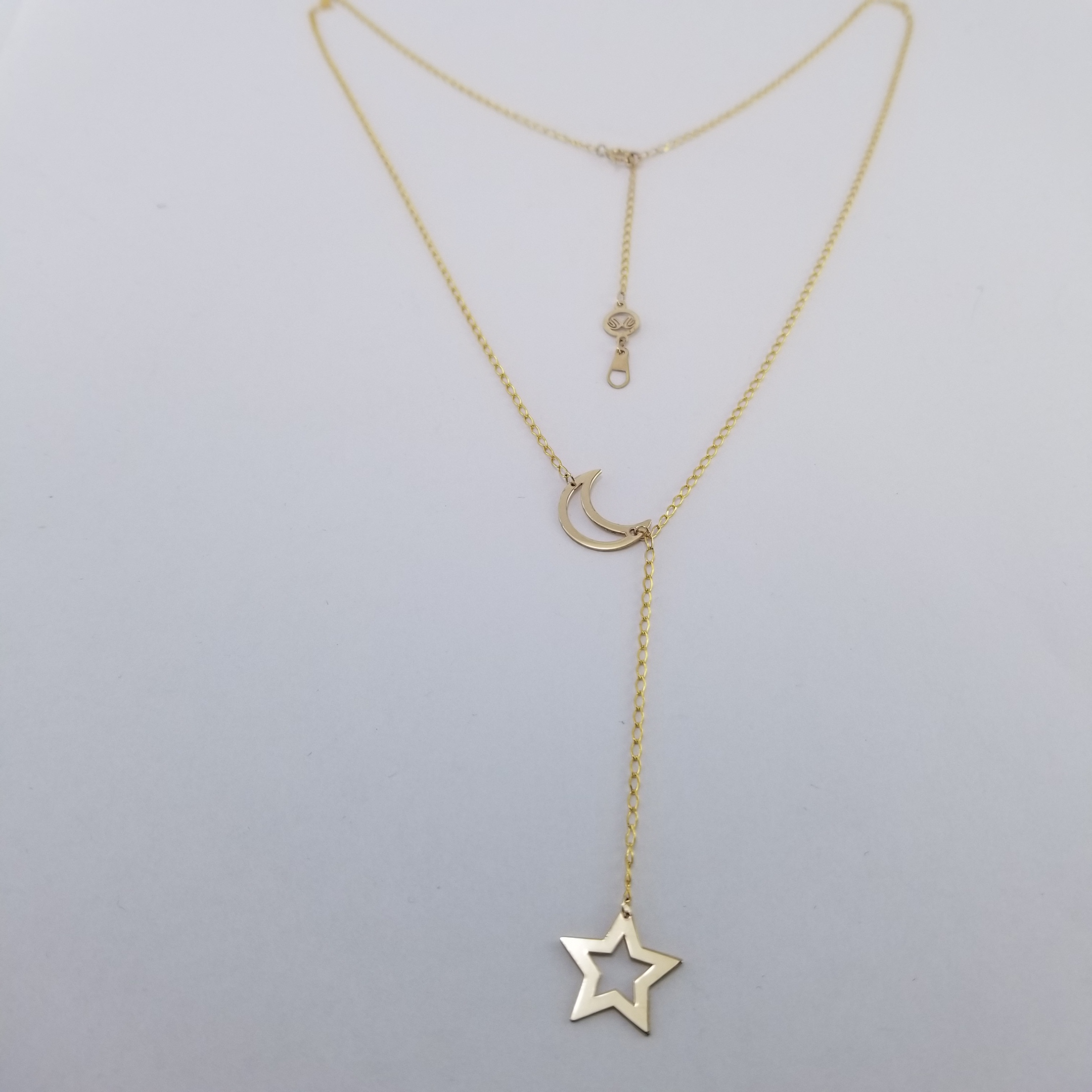 Gargantilla 10k Corbatin Estrella y Luna