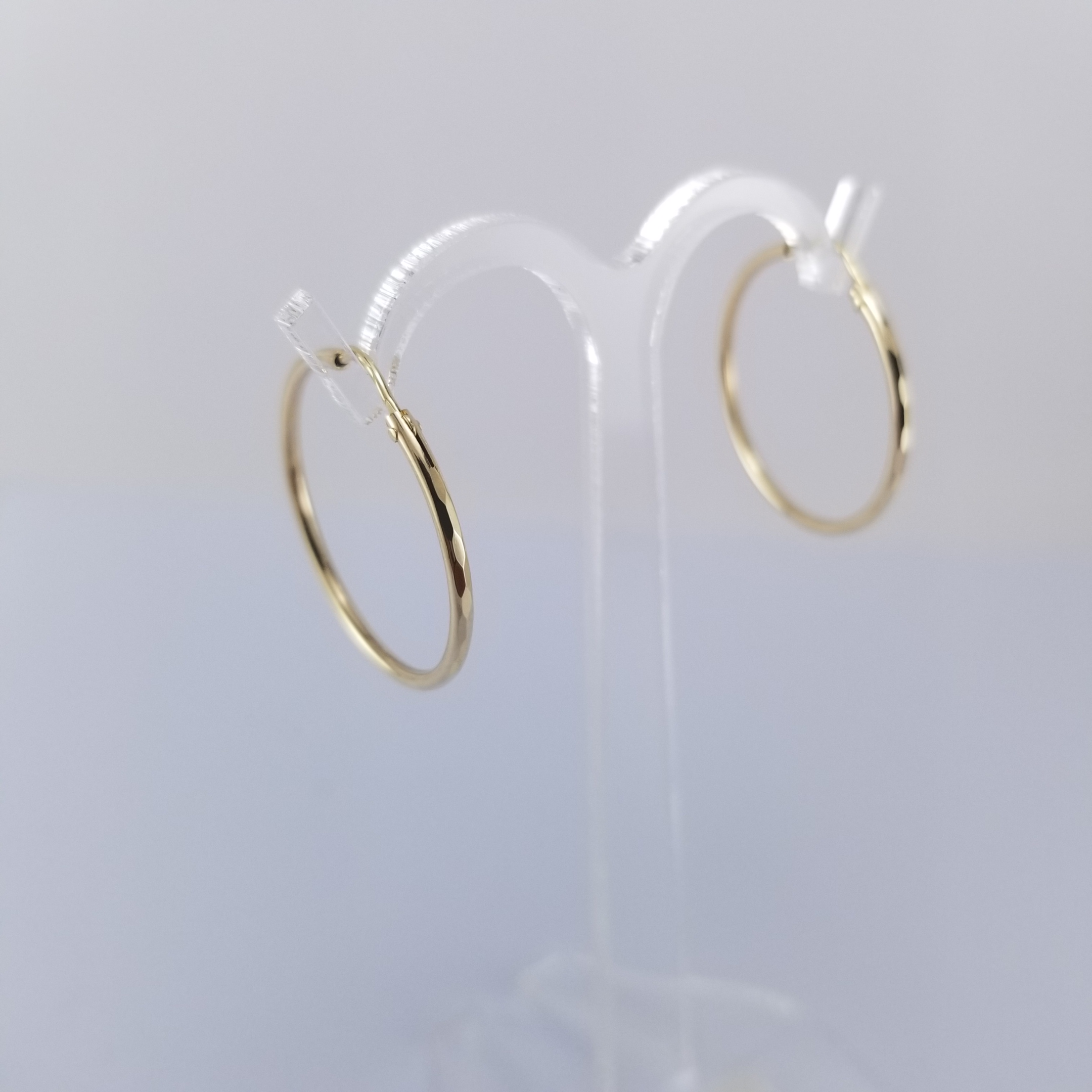 Arracadas Tubular 10k Facetada Redondas 35mm