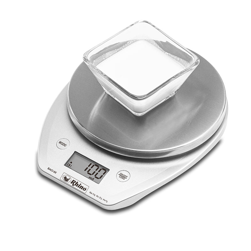 BÁSCULA CIRCULAR PLATO DE ACERO INOXIDABLE 5KG/1G