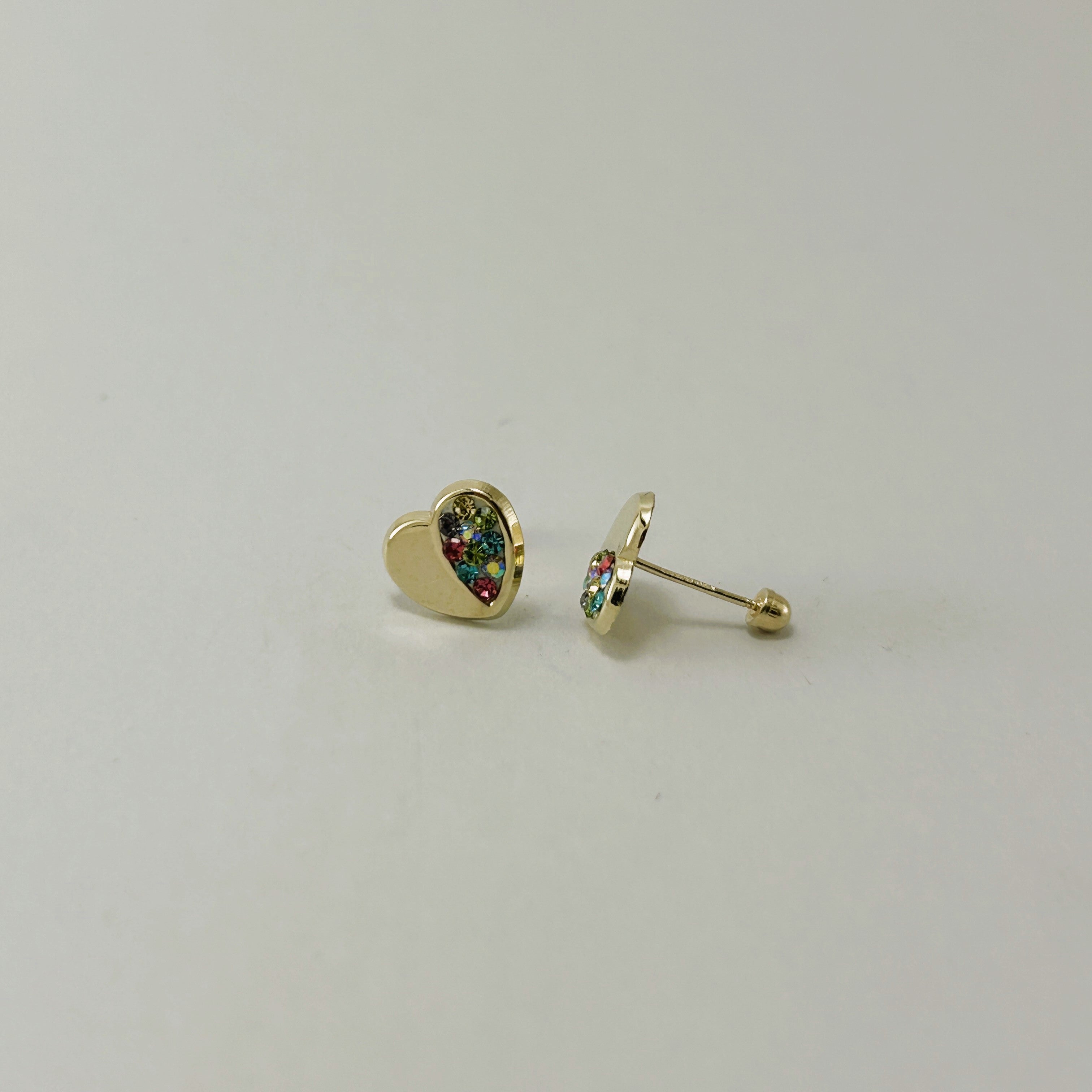 Broquel 10k Corazon Brillo Multicolor