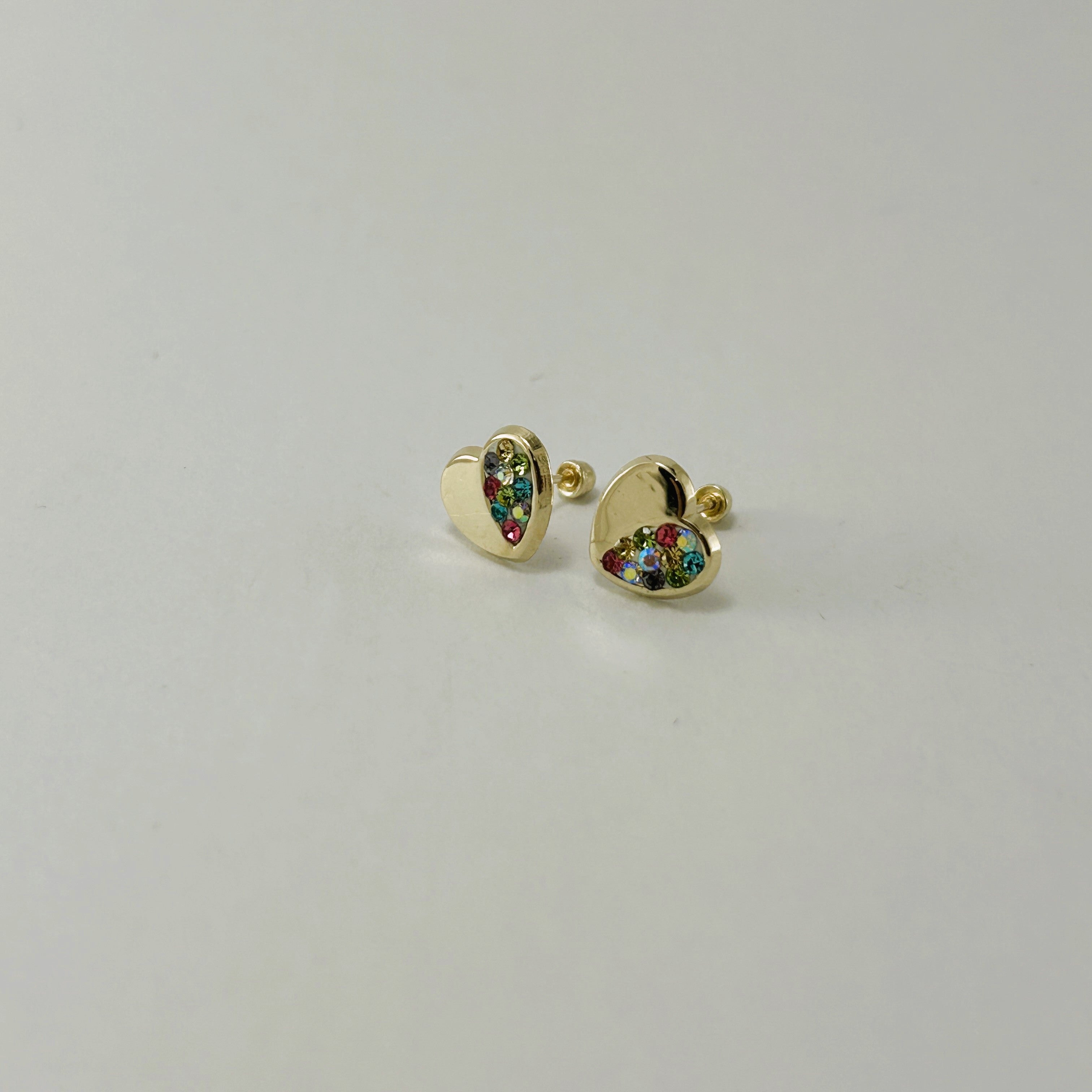 Broquel 10k Corazon Brillo Multicolor