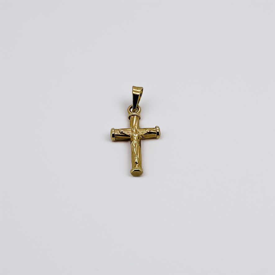Cristo 10k Cruz torcida 19x14mm