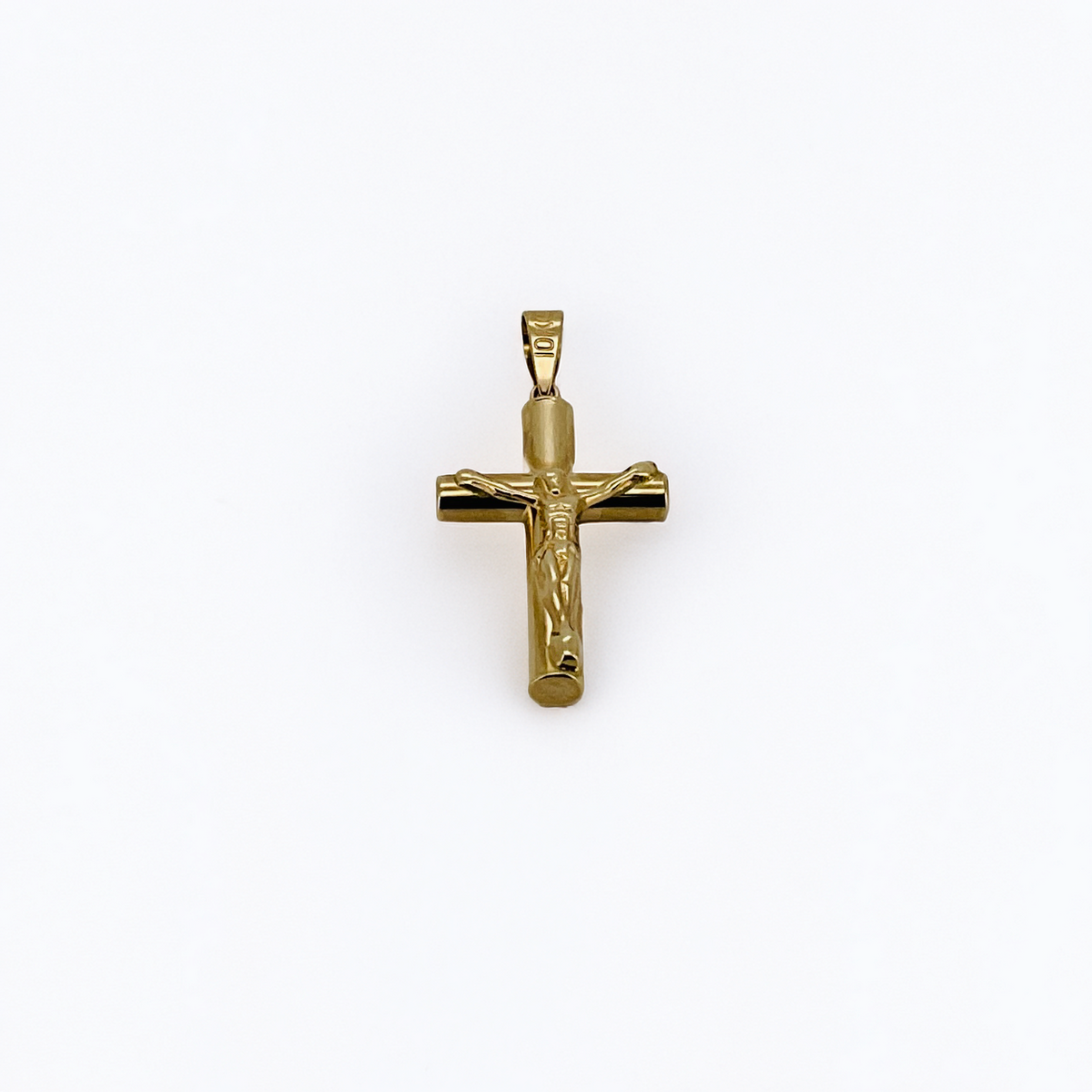 Cristo 10k con cruz Lisa tubular 19X13mm