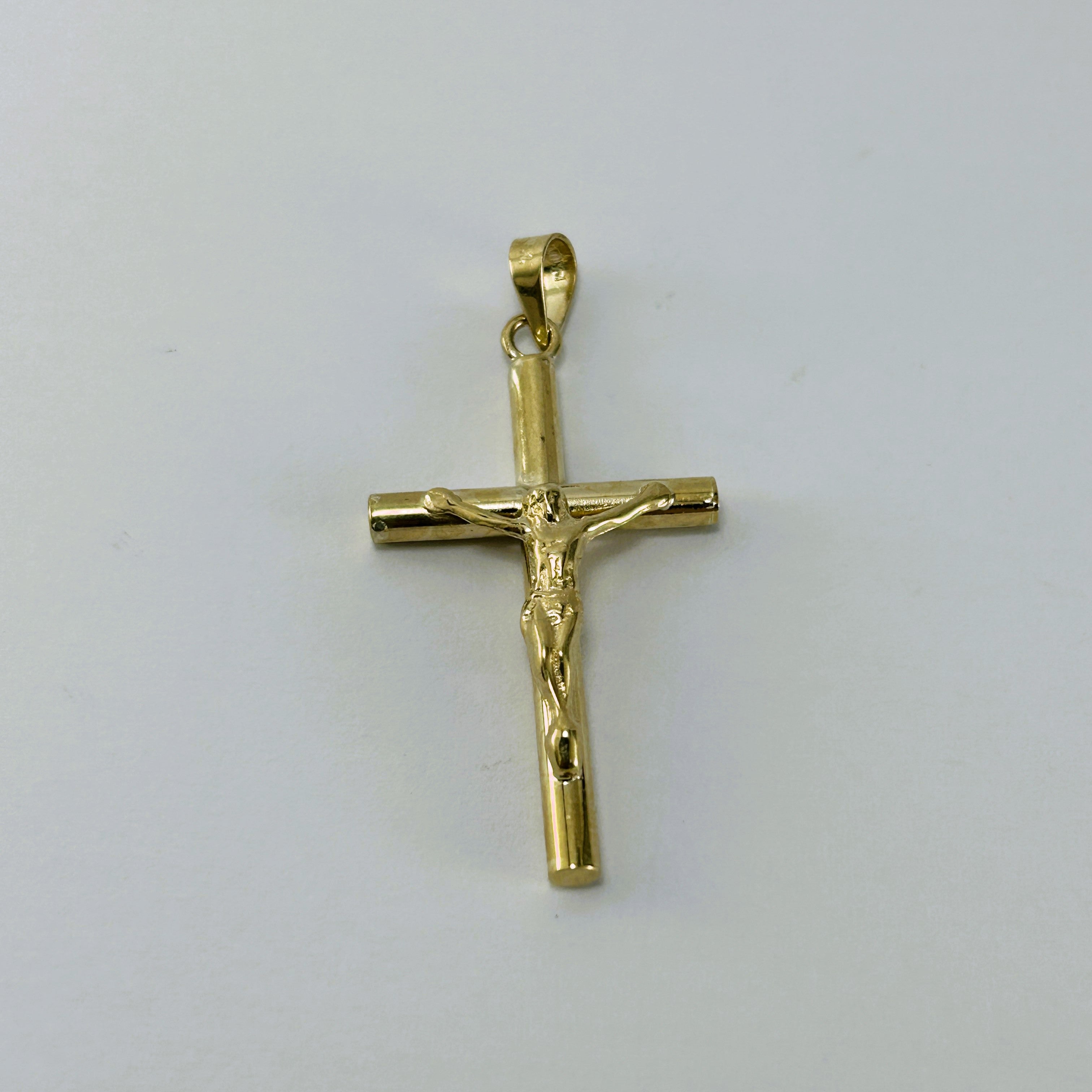 cristo 10k c cruz tubular lisa 33mm