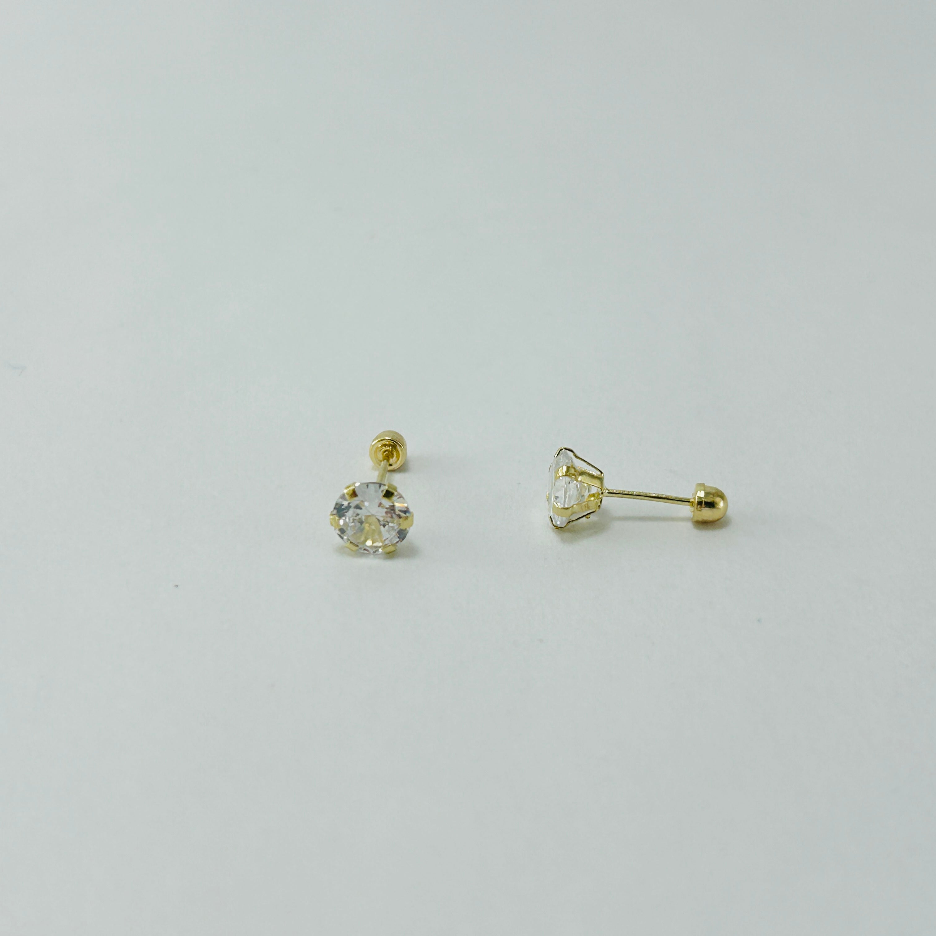 Broquel 14k Recto circonia 5mm