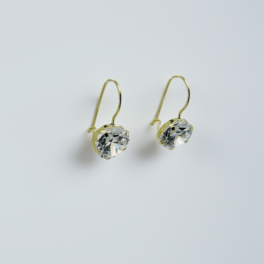 Arete 10k Piedra redonda 8mm blanca