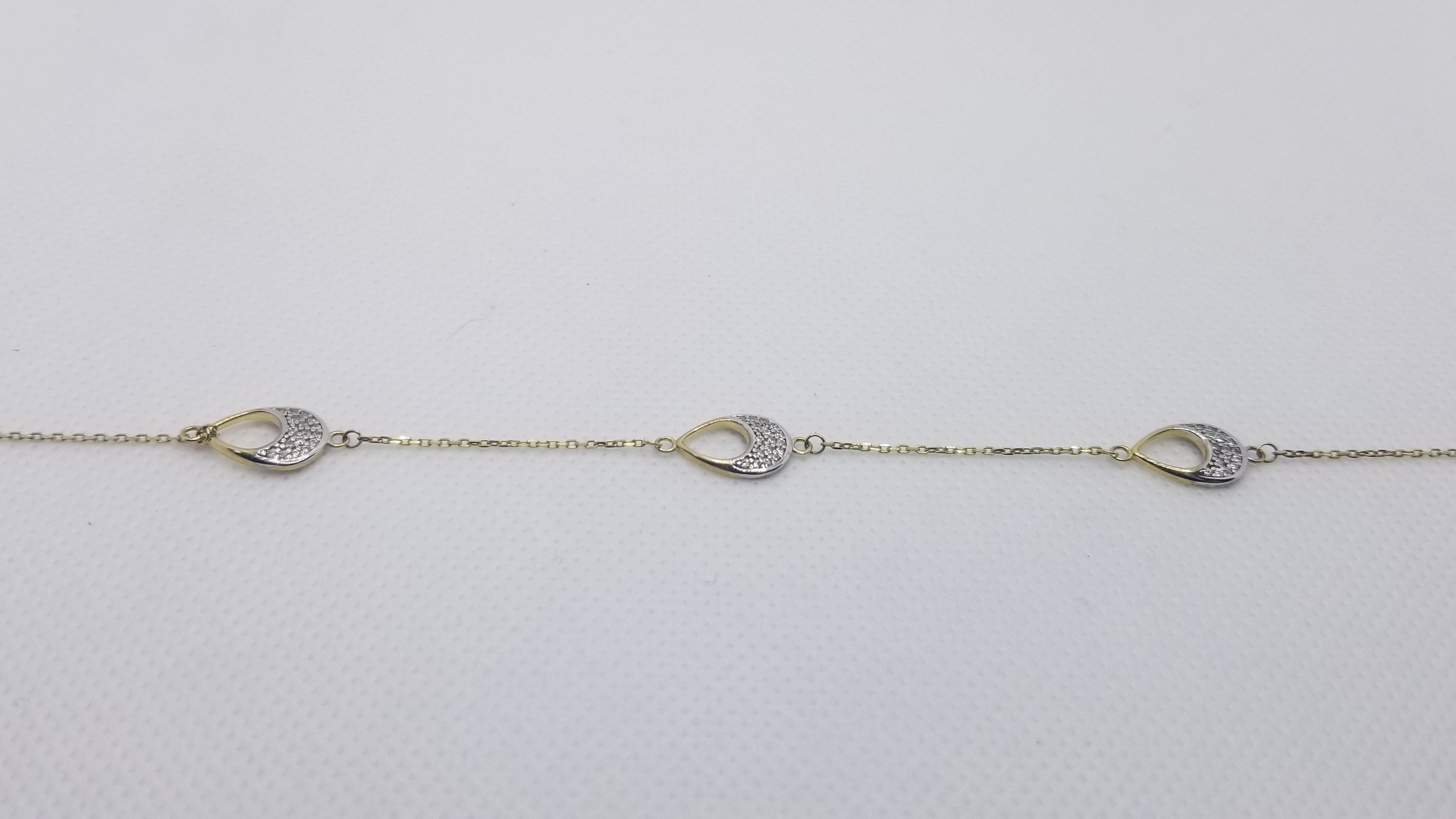 Pulsera 10k Gotas Circonias