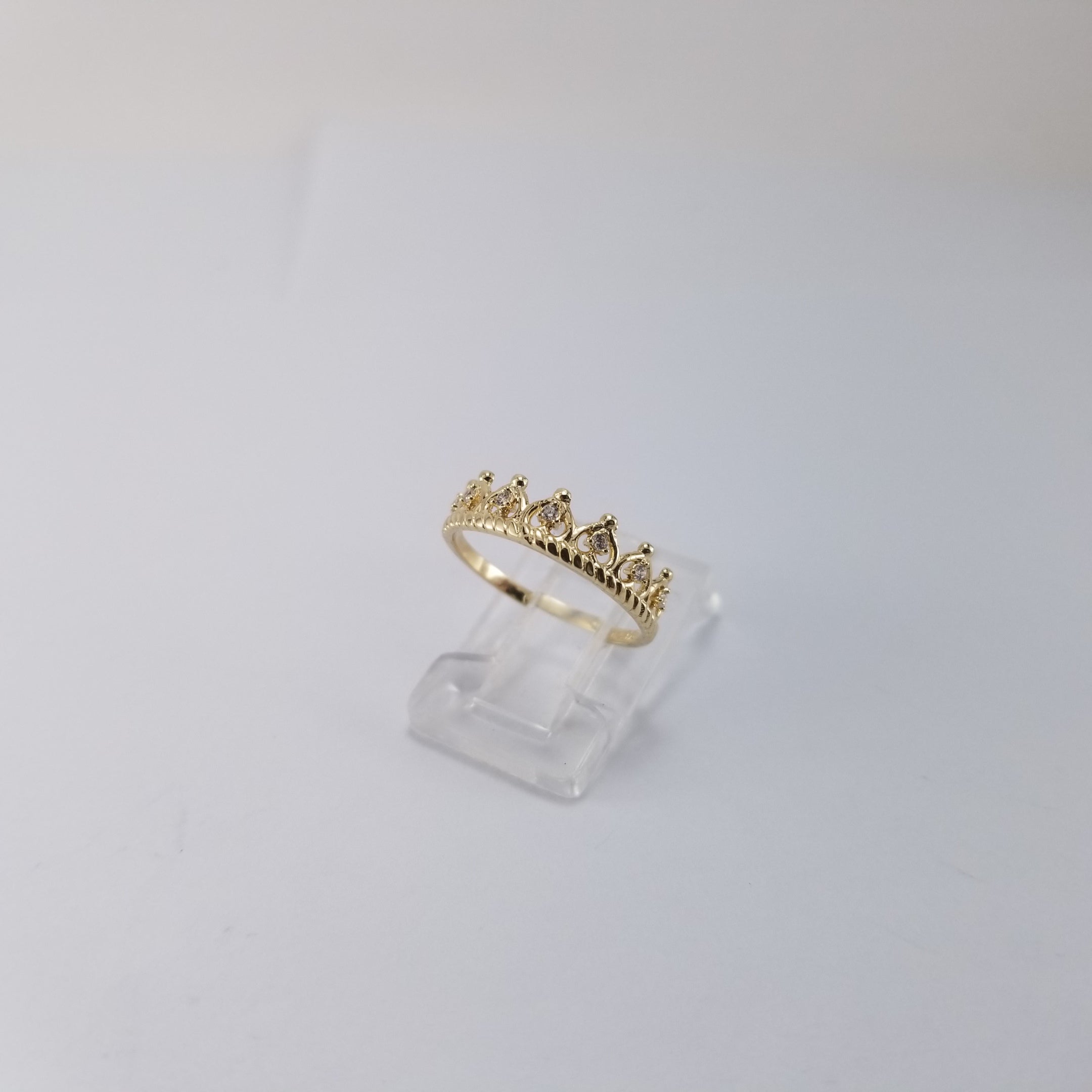 Anillo Corona 10k con circonias