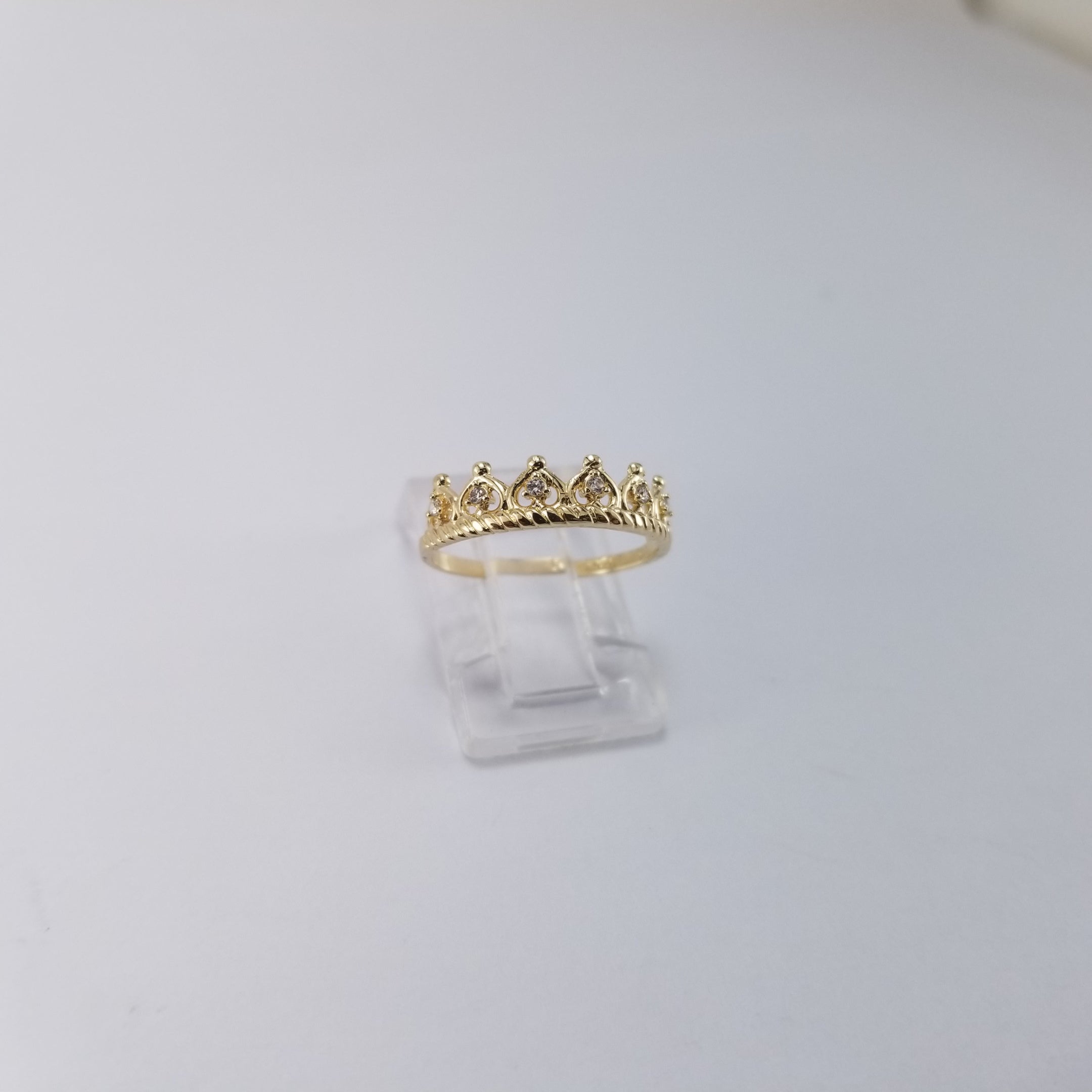 Anillo Corona 10k con circonias