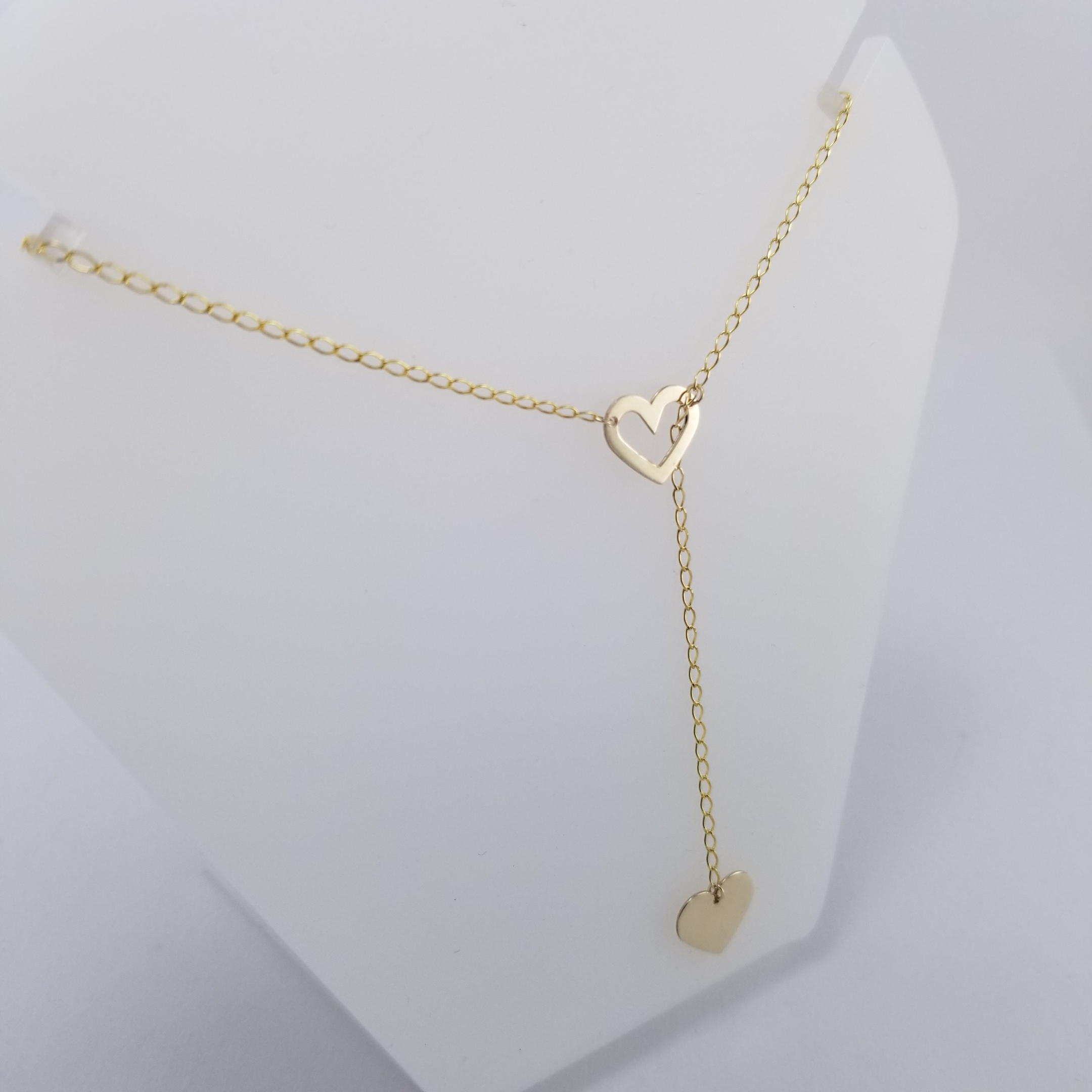Gargantilla 10k Corazón corbatin plano