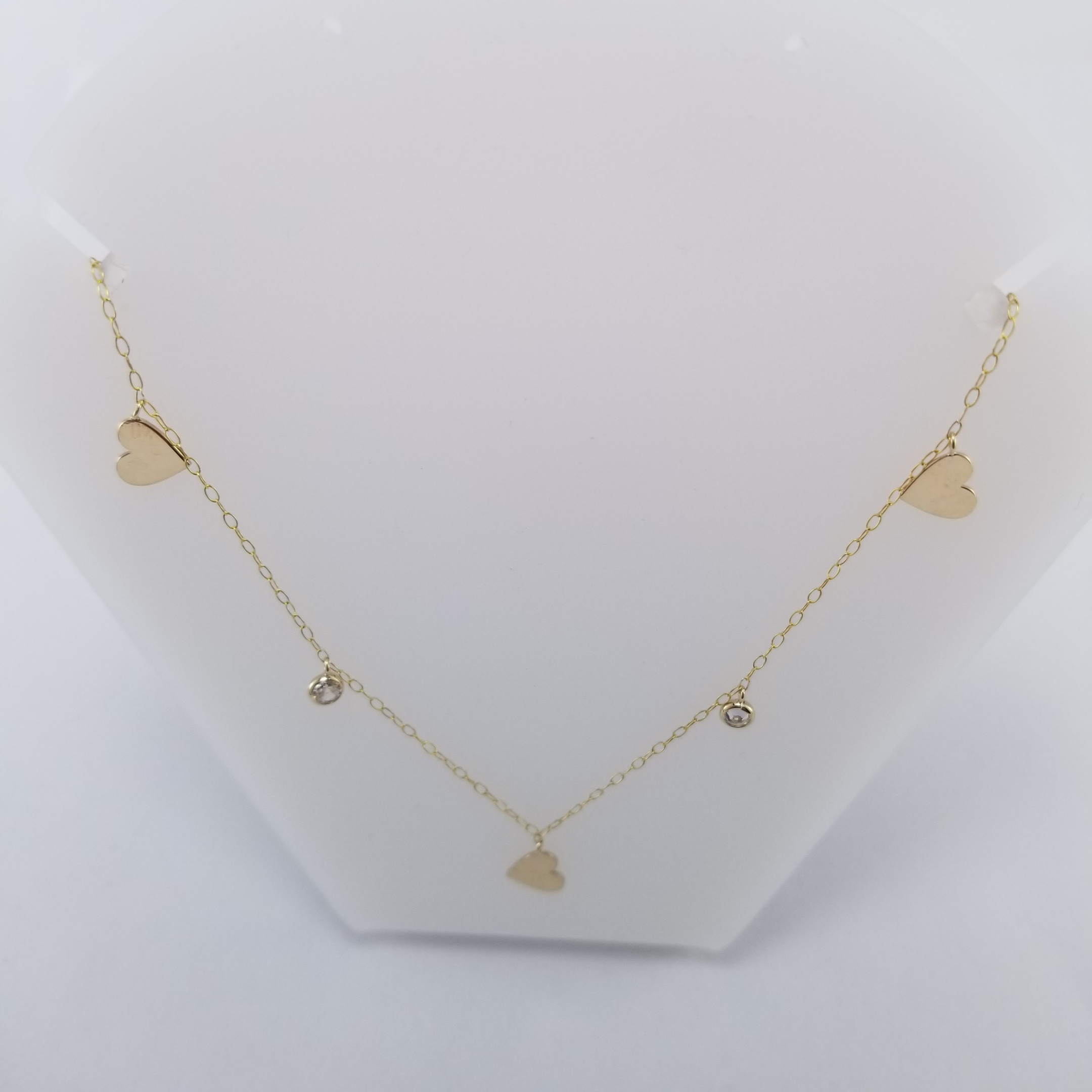 Gargantilla 10k Corazones y Circonias