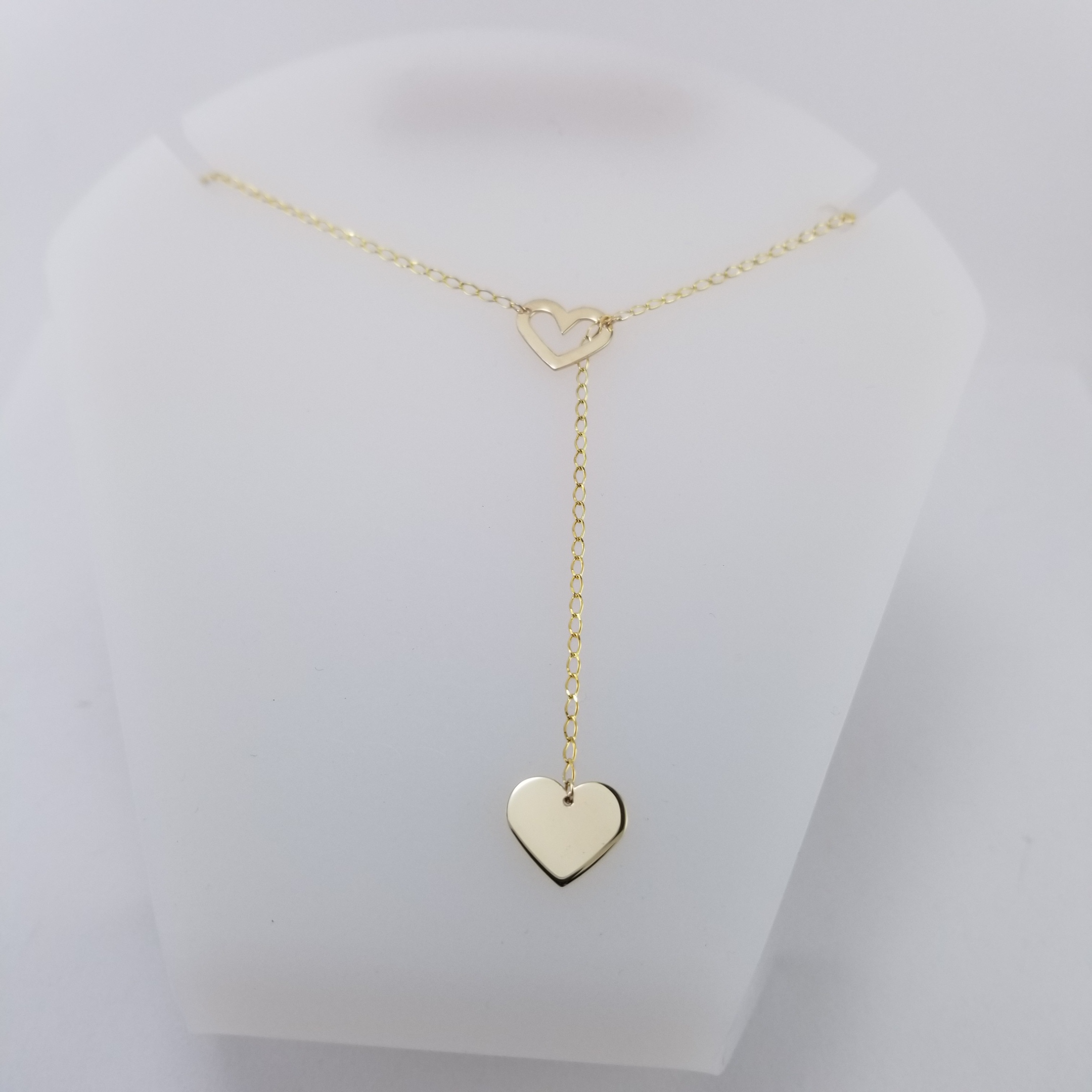 Gargantilla 10k Corazón corbatin plano