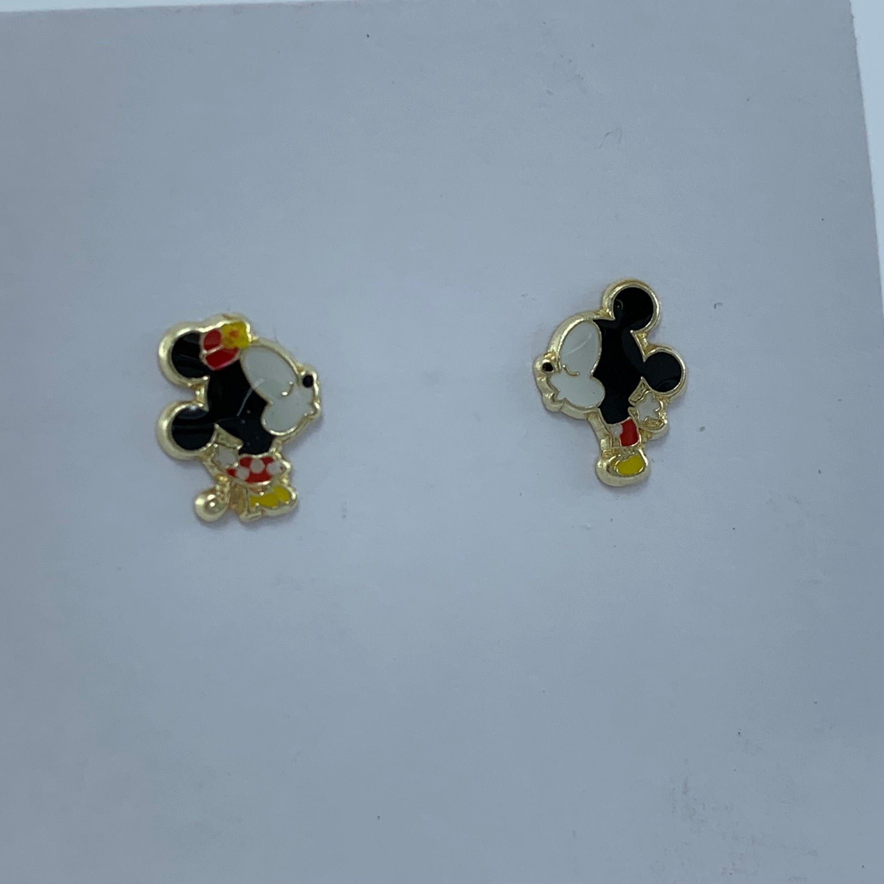 Broqueles 10k Mik y Mim Esmaltados 10mm