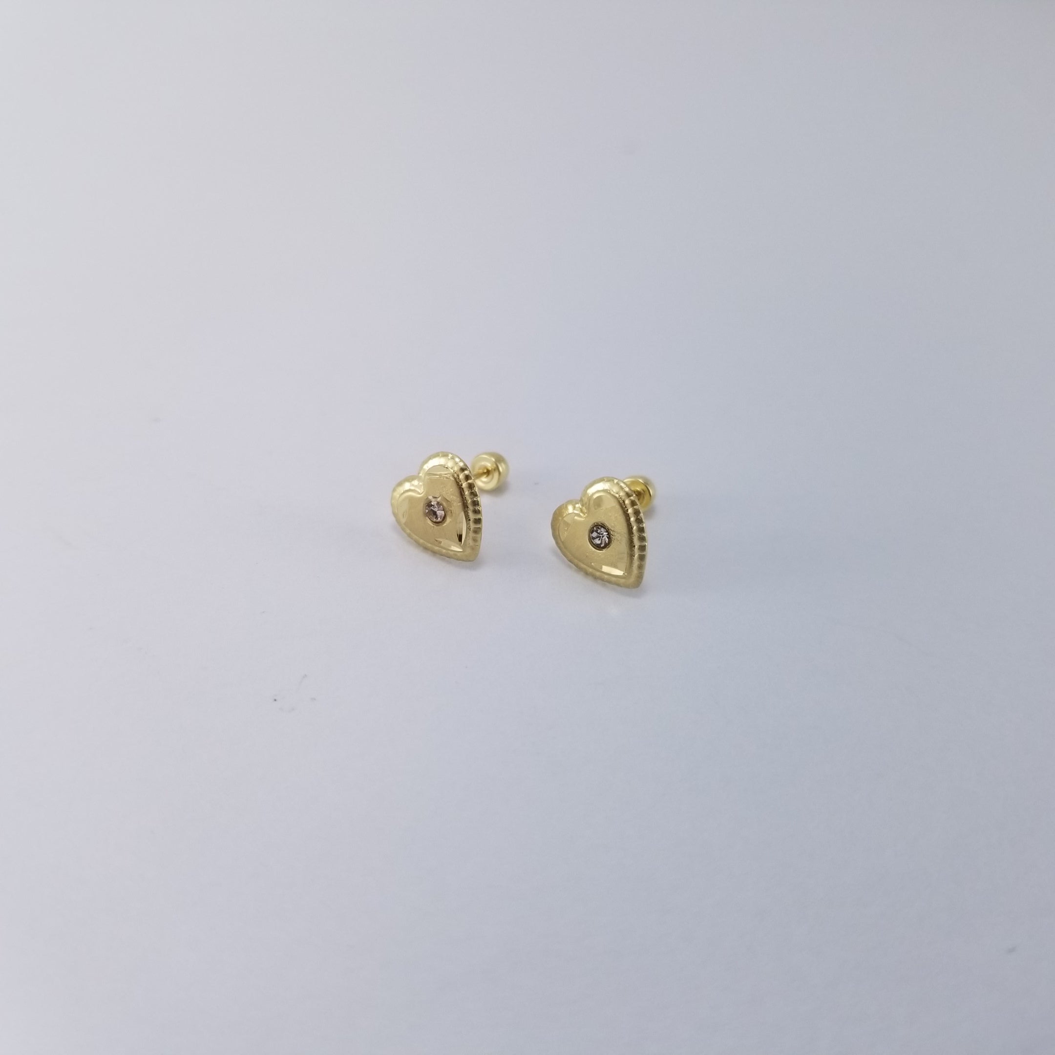 Broquel 10k Corazón Diamantado 7mm