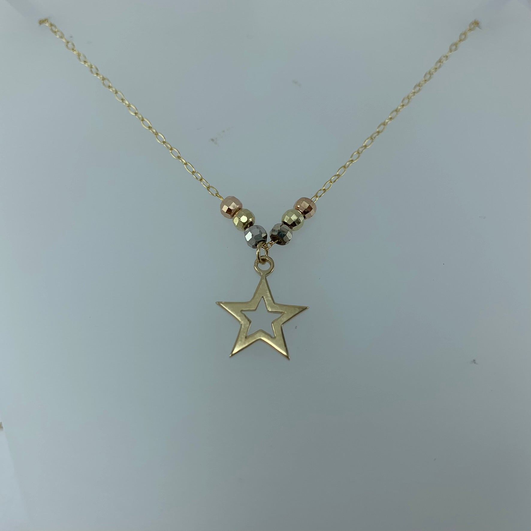 Gargantilla 10k Estella con bolitas florentinas