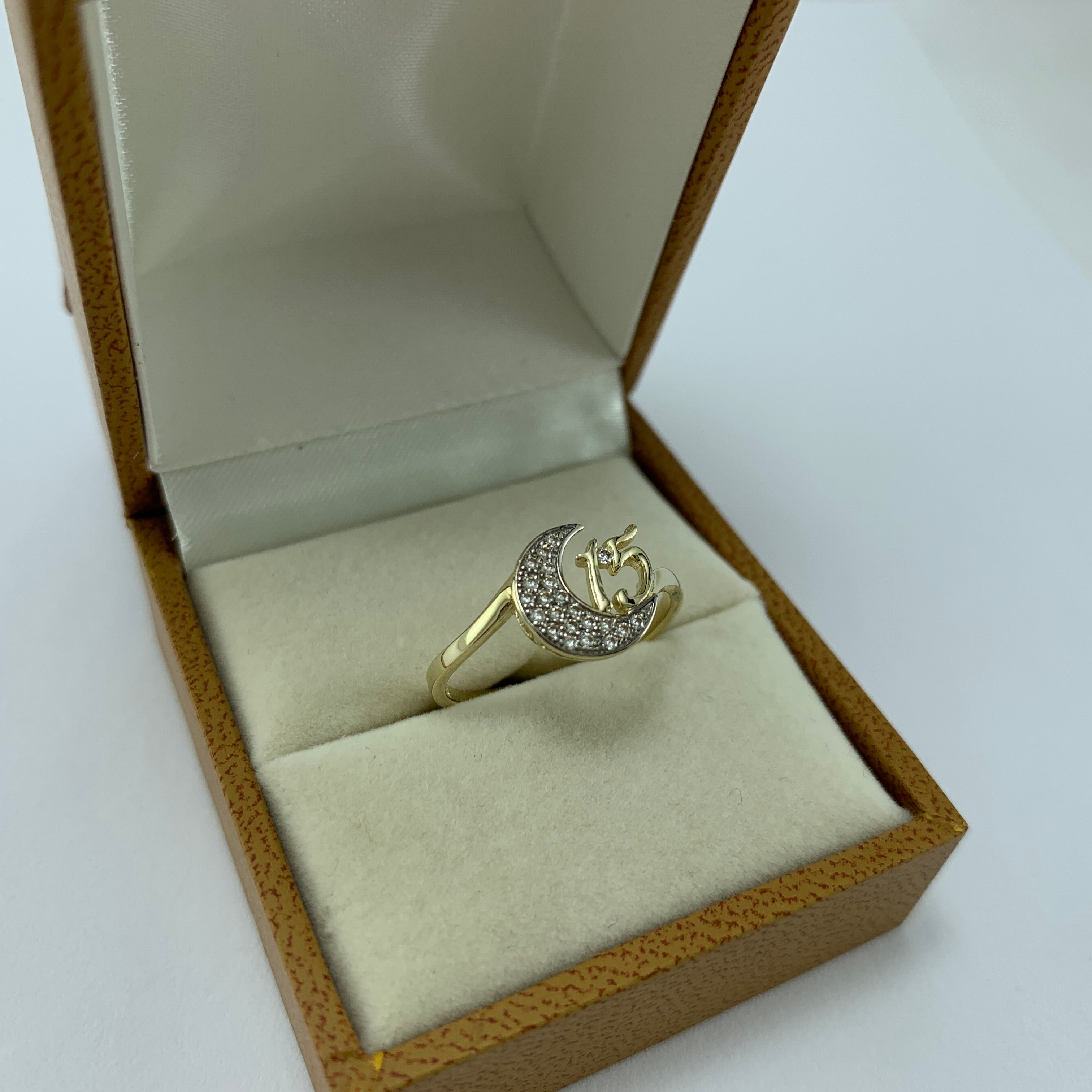 Anillo 10k XV años Luna Circonias