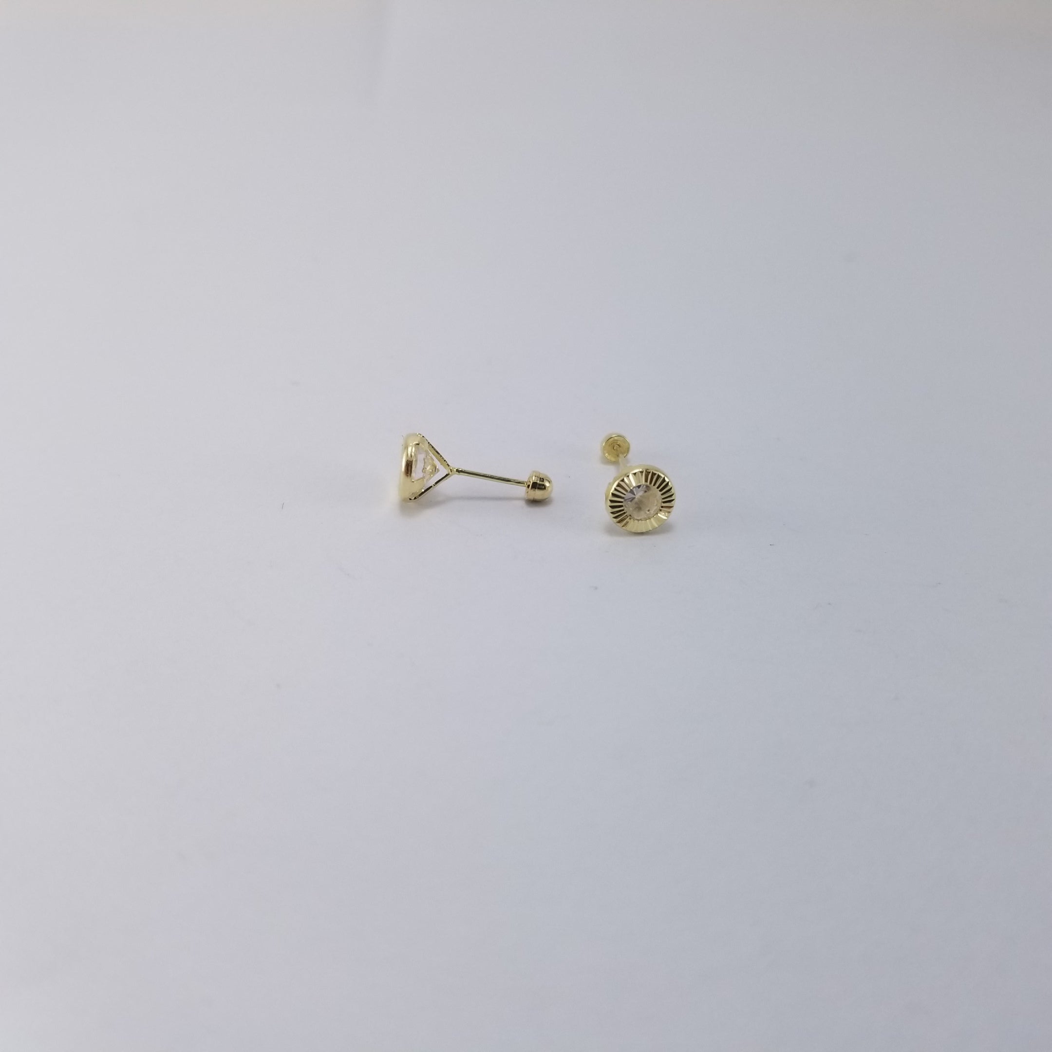 Broqueles 10k Biselado Diamantado  5mm