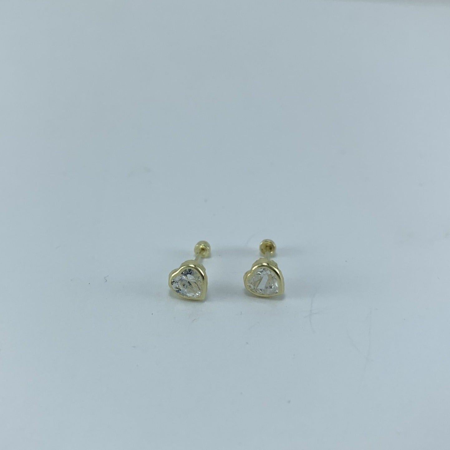 Broquel 14k Corazon Biselado 5mm