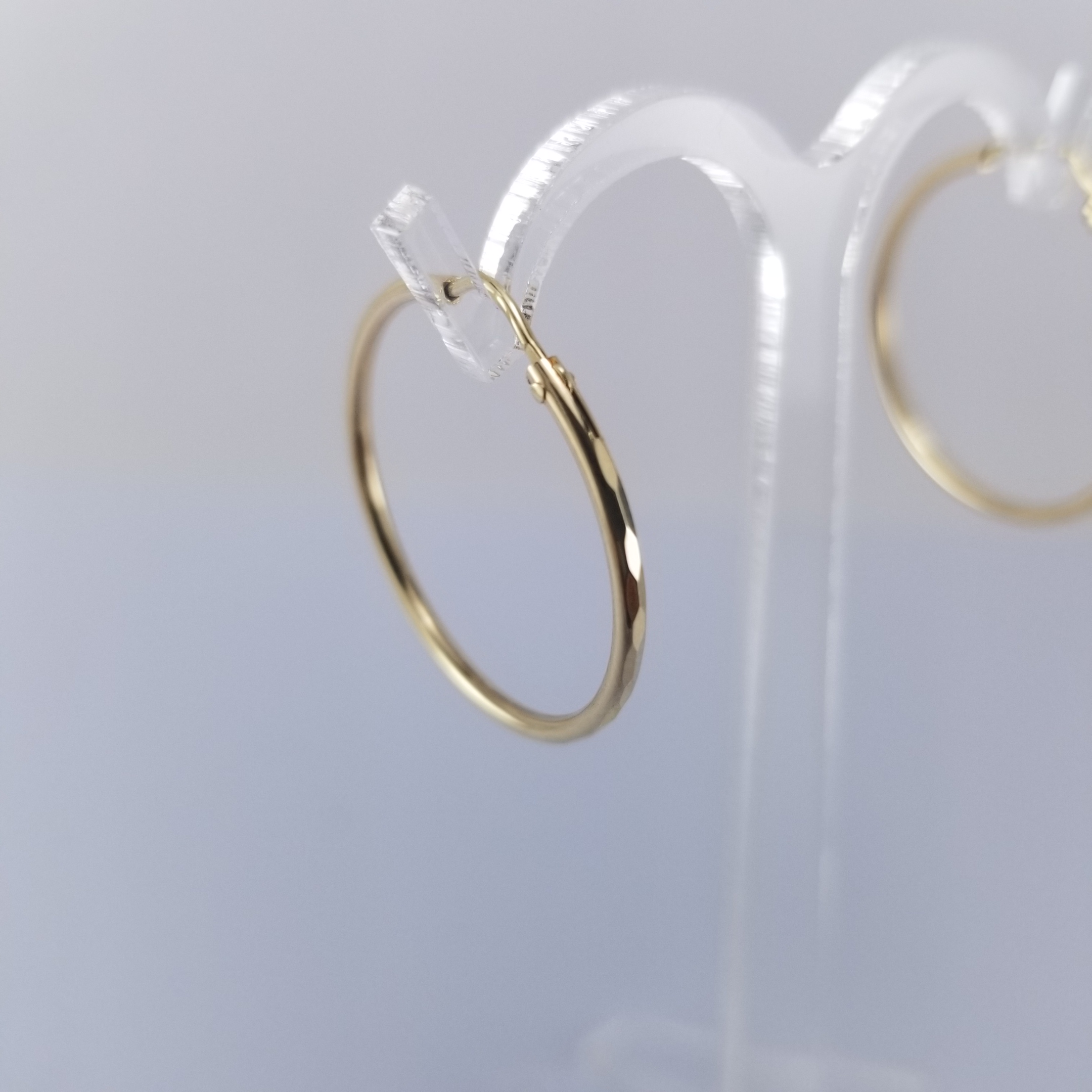 Arracadas Tubular 10k Facetada Redondas 35mm