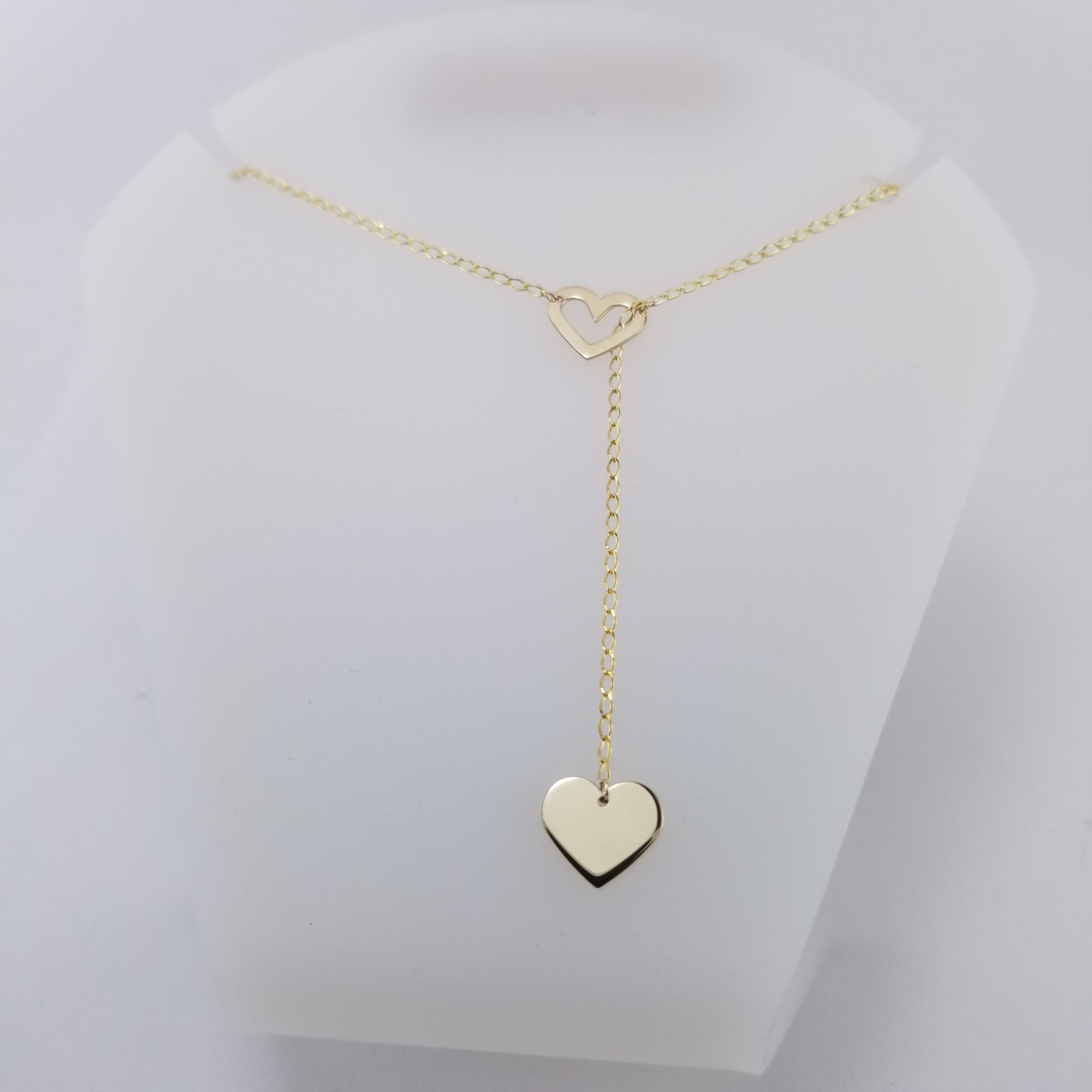 Gargantilla 10k Corazón corbatin plano